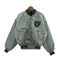ジャケット raiders スタジャン シルバー