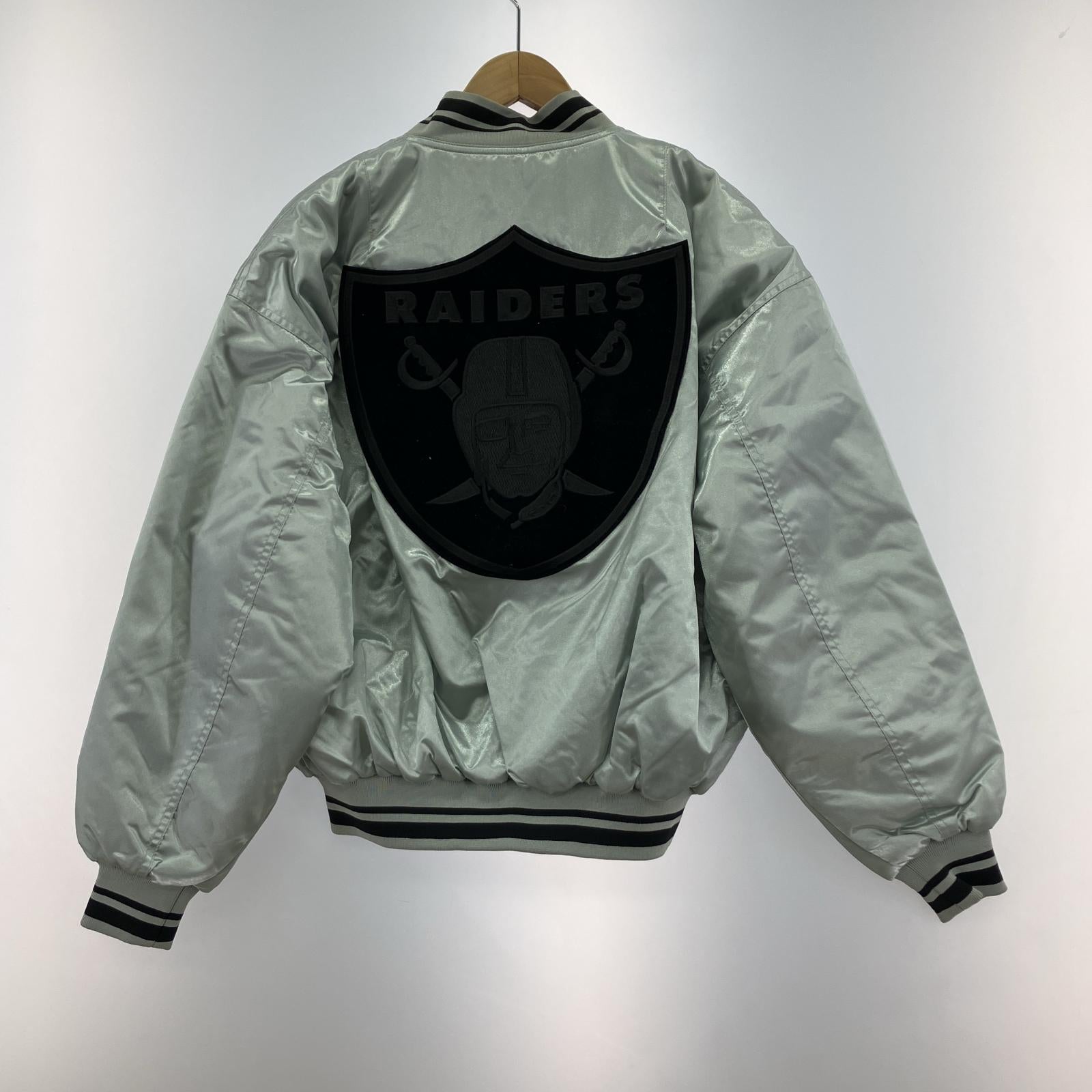 ジャケット raiders スタジャン シルバー