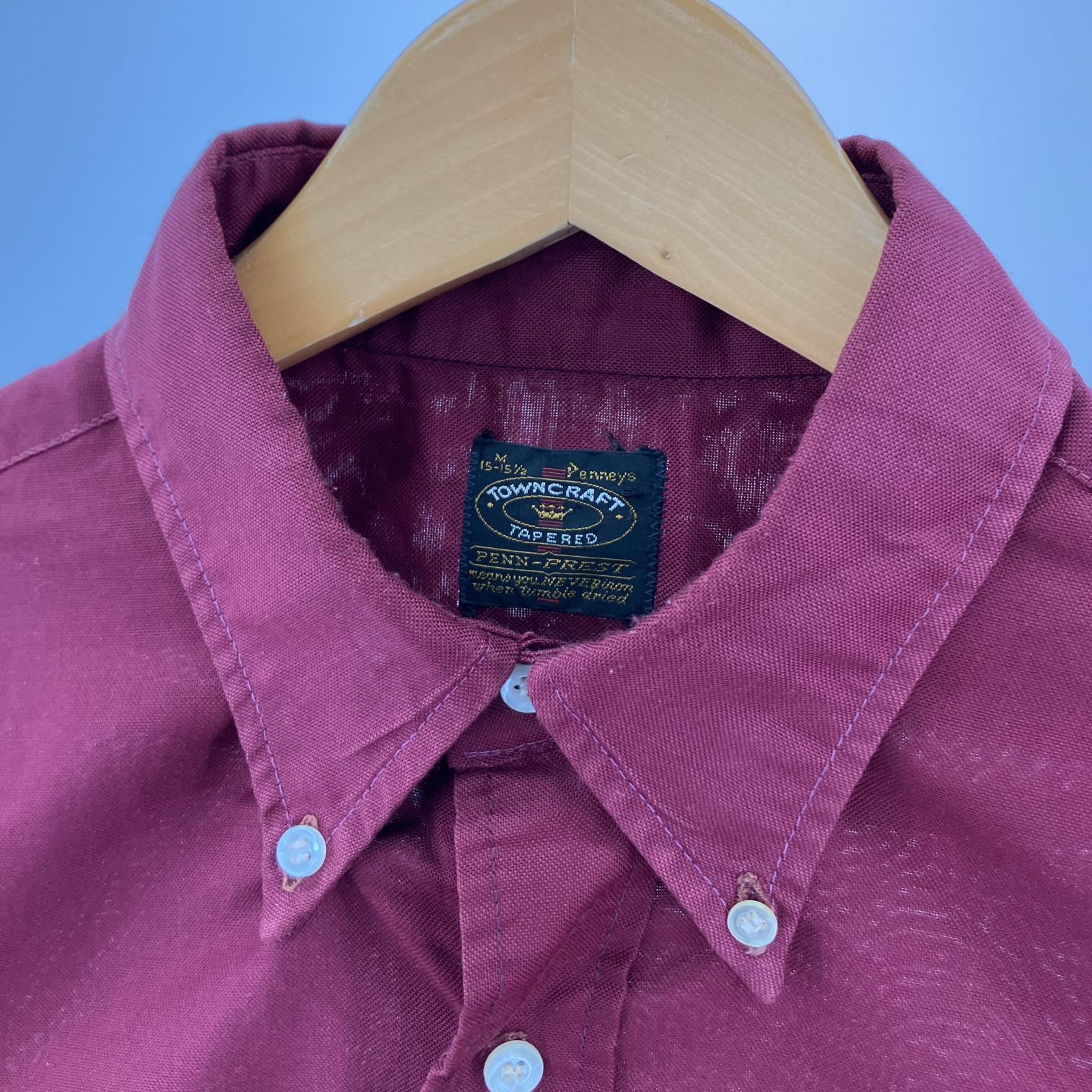 半袖シャツ 60-70s 半袖シャツ (M) ボルドー M