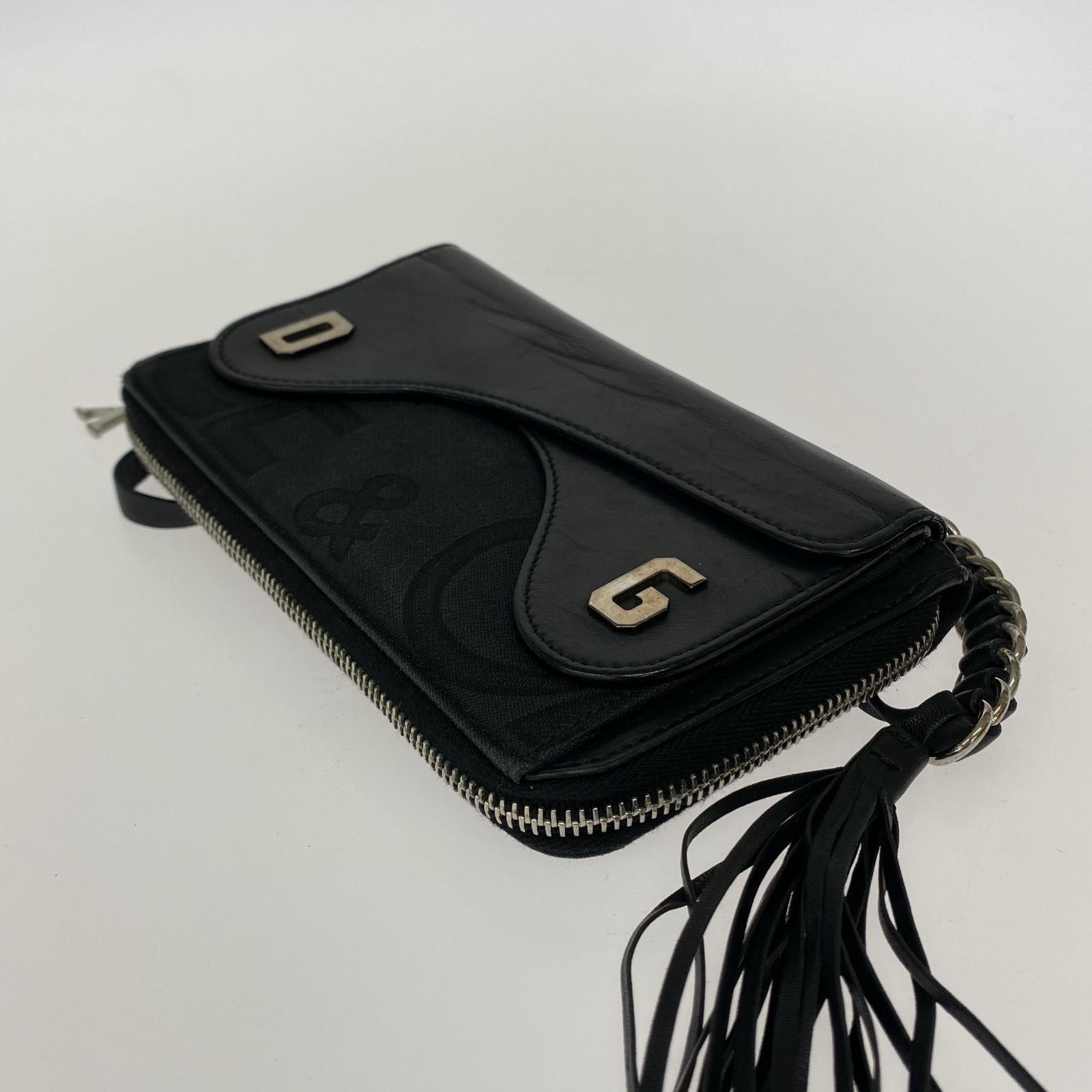 長財布 DOLCE&GABBANA ストラップ付き ウォレット ブラック ブラック