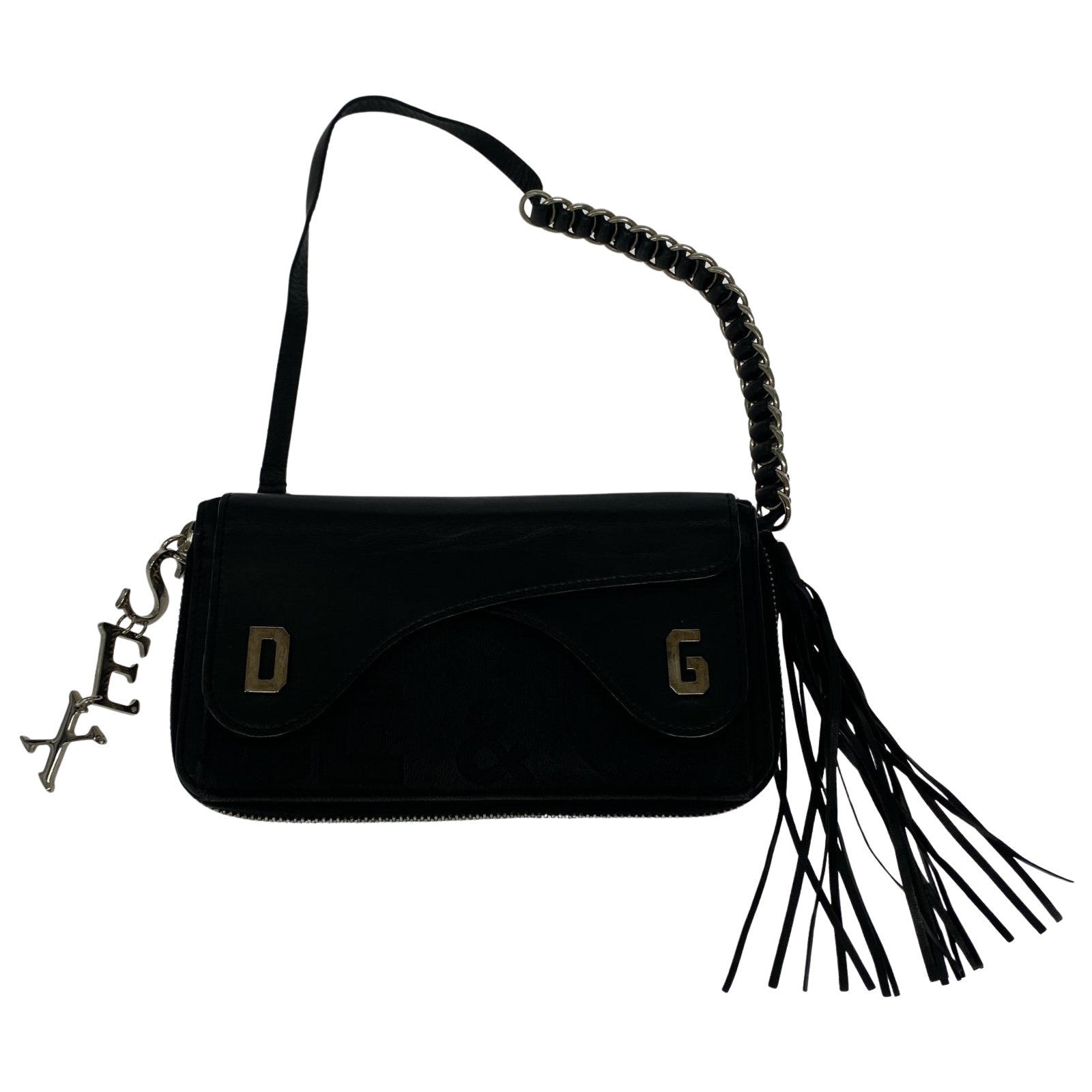長財布 DOLCE&GABBANA ストラップ付き ウォレット ブラック ブラック