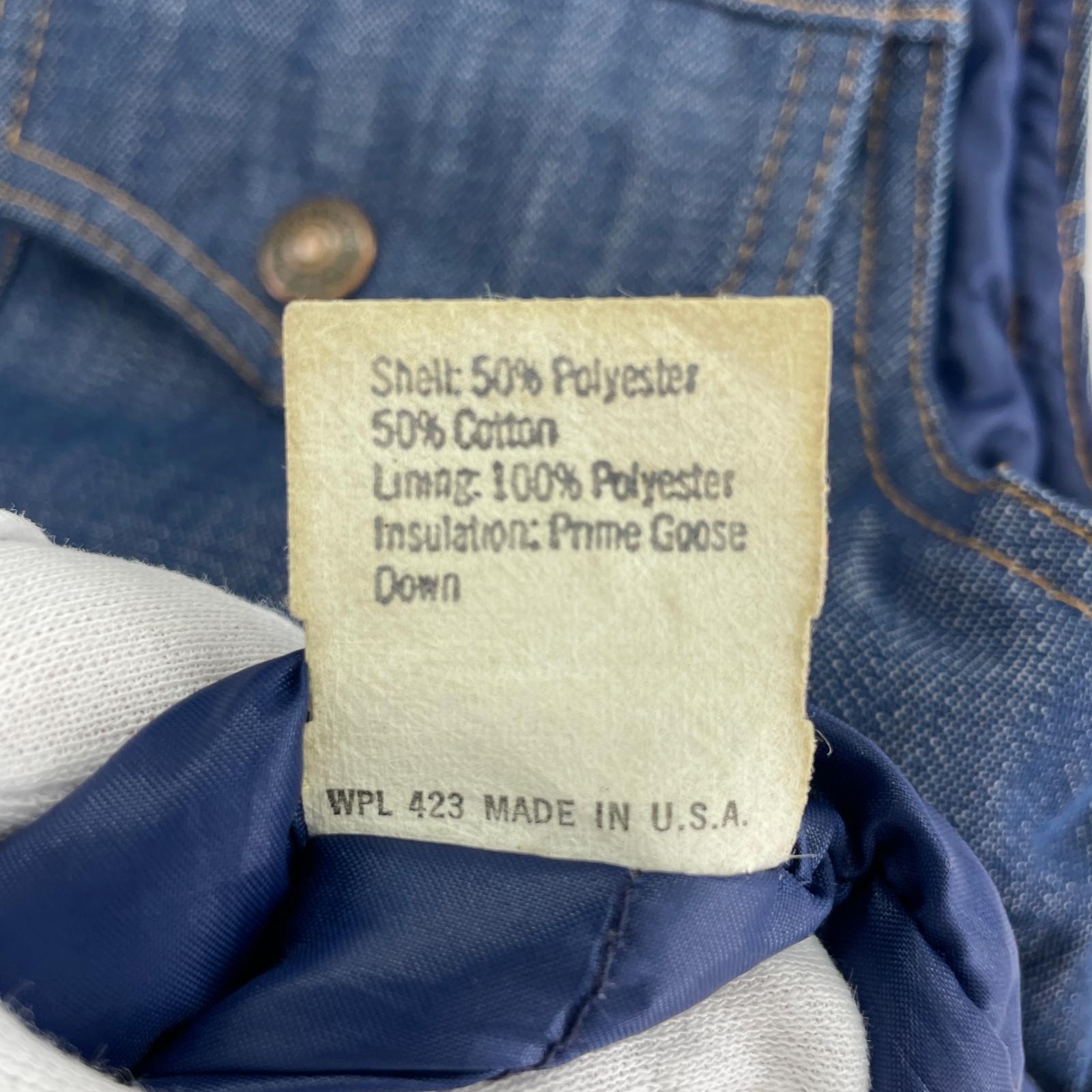 長袖シャツ 70s SKI Levi's USA製 オレンジタブ デニム中綿ベスト (11/12) ネイビー