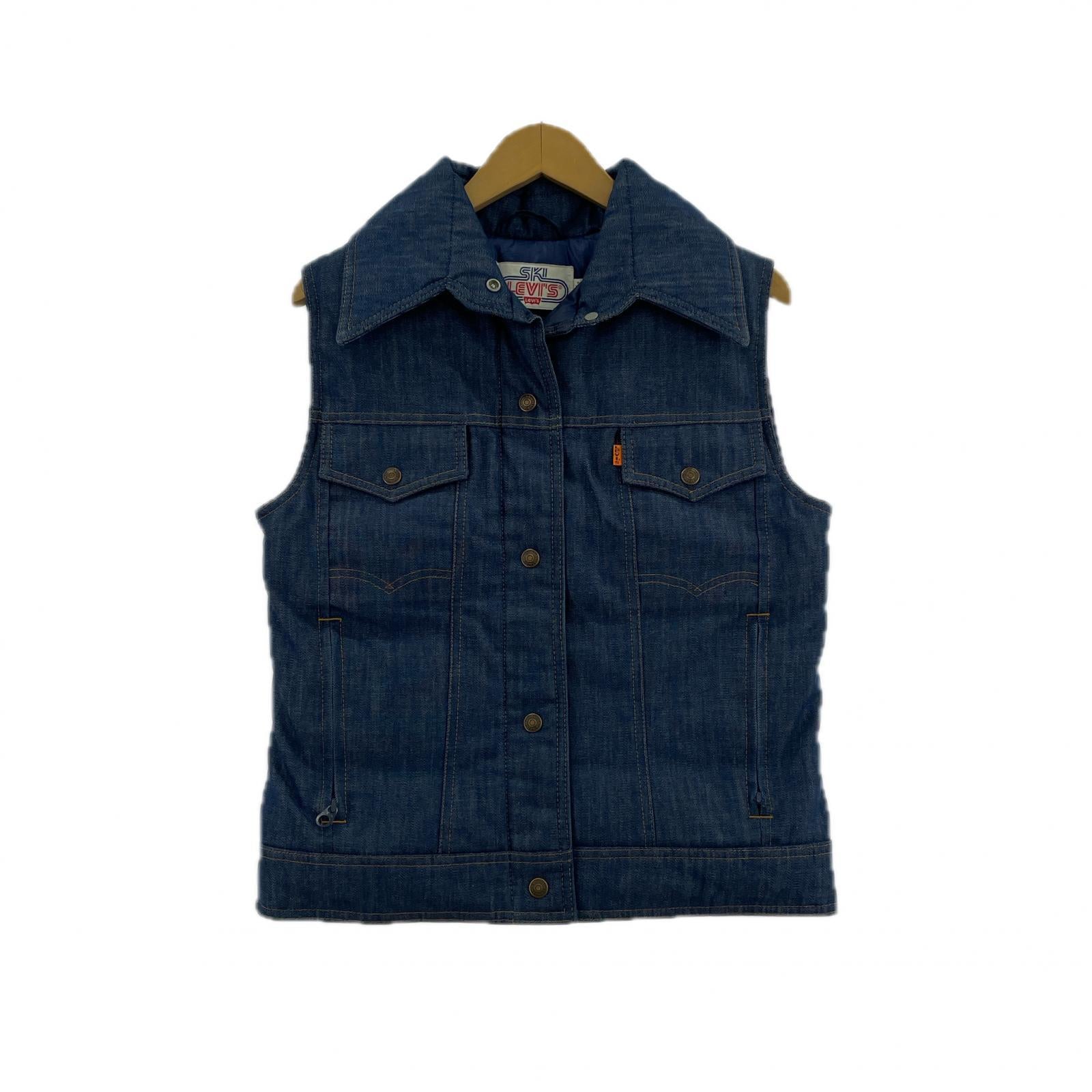 長袖シャツ 70s SKI Levi's USA製 オレンジタブ デニム中綿ベスト (11/12) ネイビー