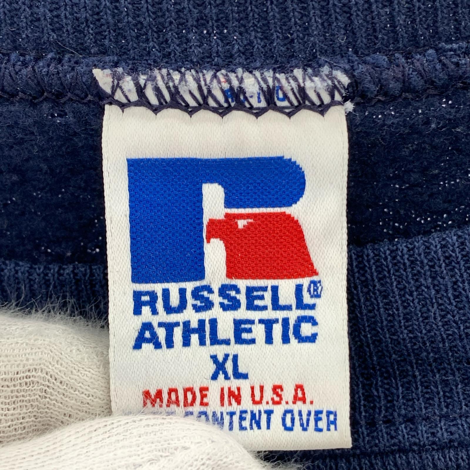 スウェット 90s RUSSELL 前V 無地スウェット XL ネイビー ネイビー