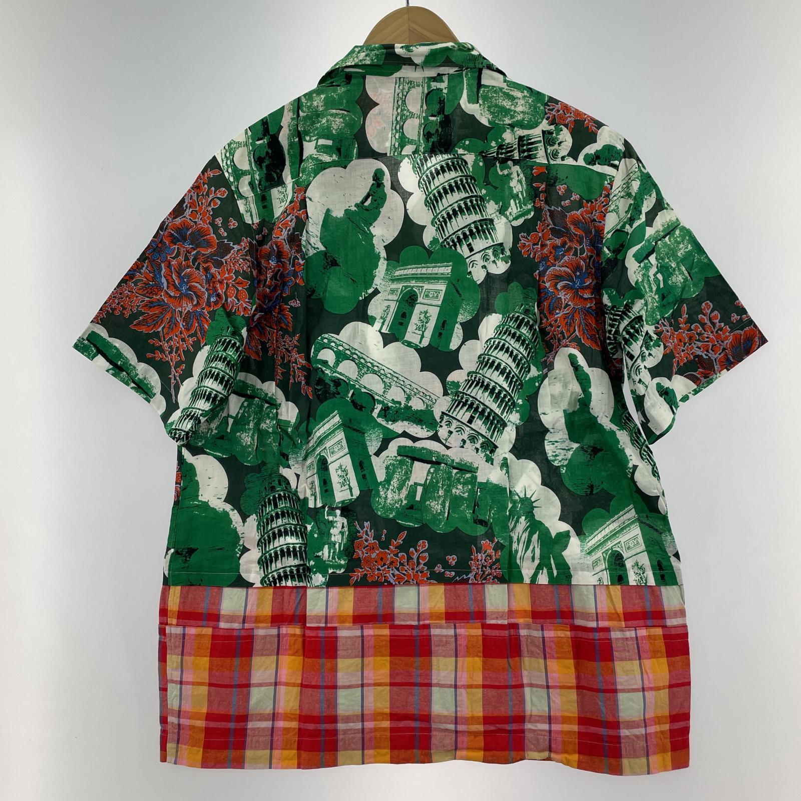 半袖シャツ COMME des GARCONS HOMME PLUS 02SS 蛍光期 チェック切替アロハシャツ - マルチ マルチカラー