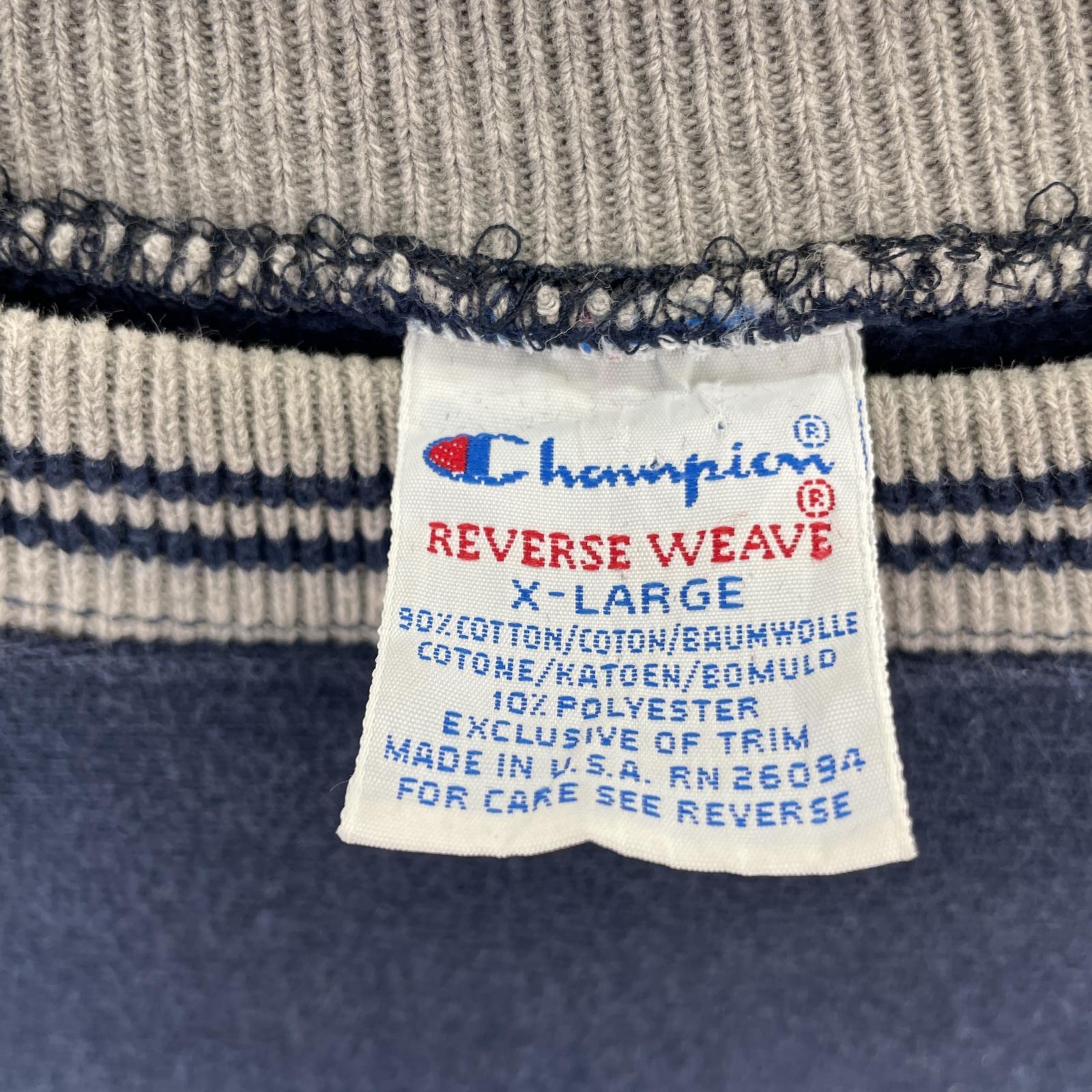スウェット 90s REVERSE WEAVE rib rine sweat (XL) ネイビー
