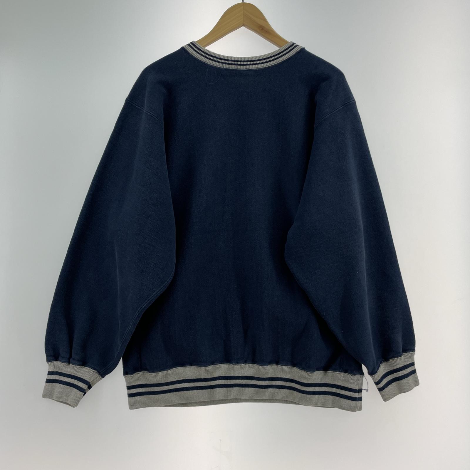スウェット 90s REVERSE WEAVE rib rine sweat (XL) ネイビー