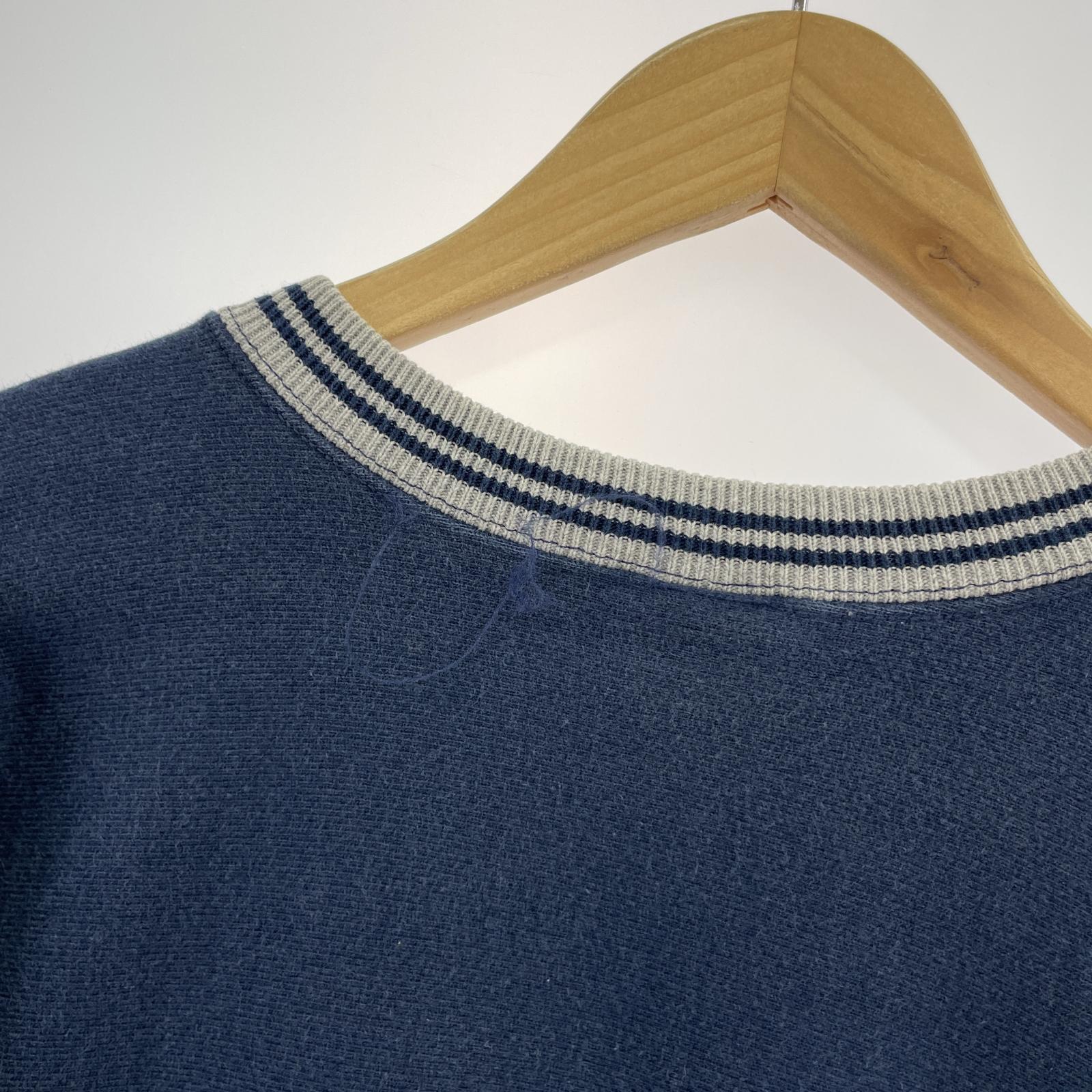 スウェット 90s REVERSE WEAVE rib rine sweat (XL) ネイビー