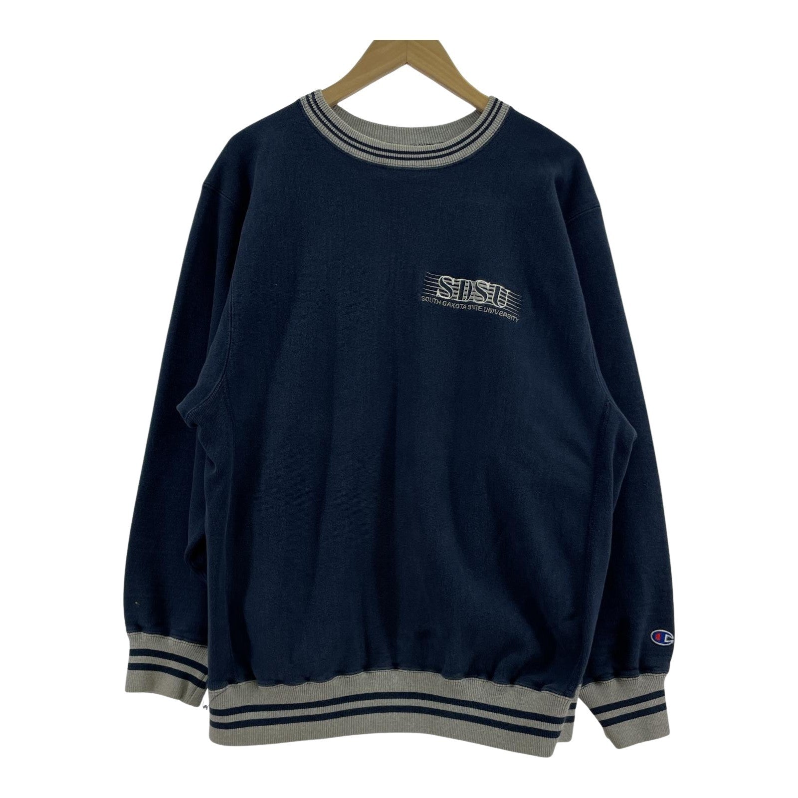 スウェット 90s REVERSE WEAVE rib rine sweat (XL) ネイビー