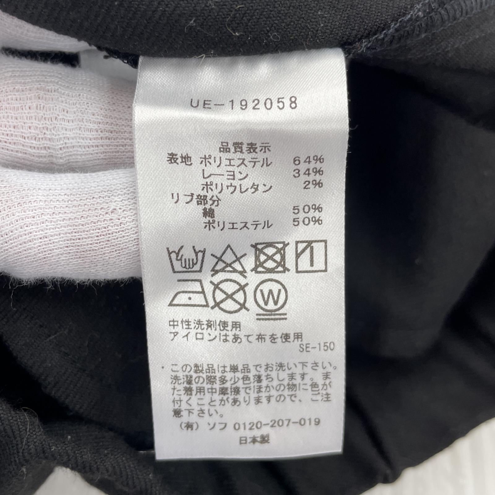 パンツ UE-192058 TR STRETCH RIBBED SLIM FIT 3 ブラック