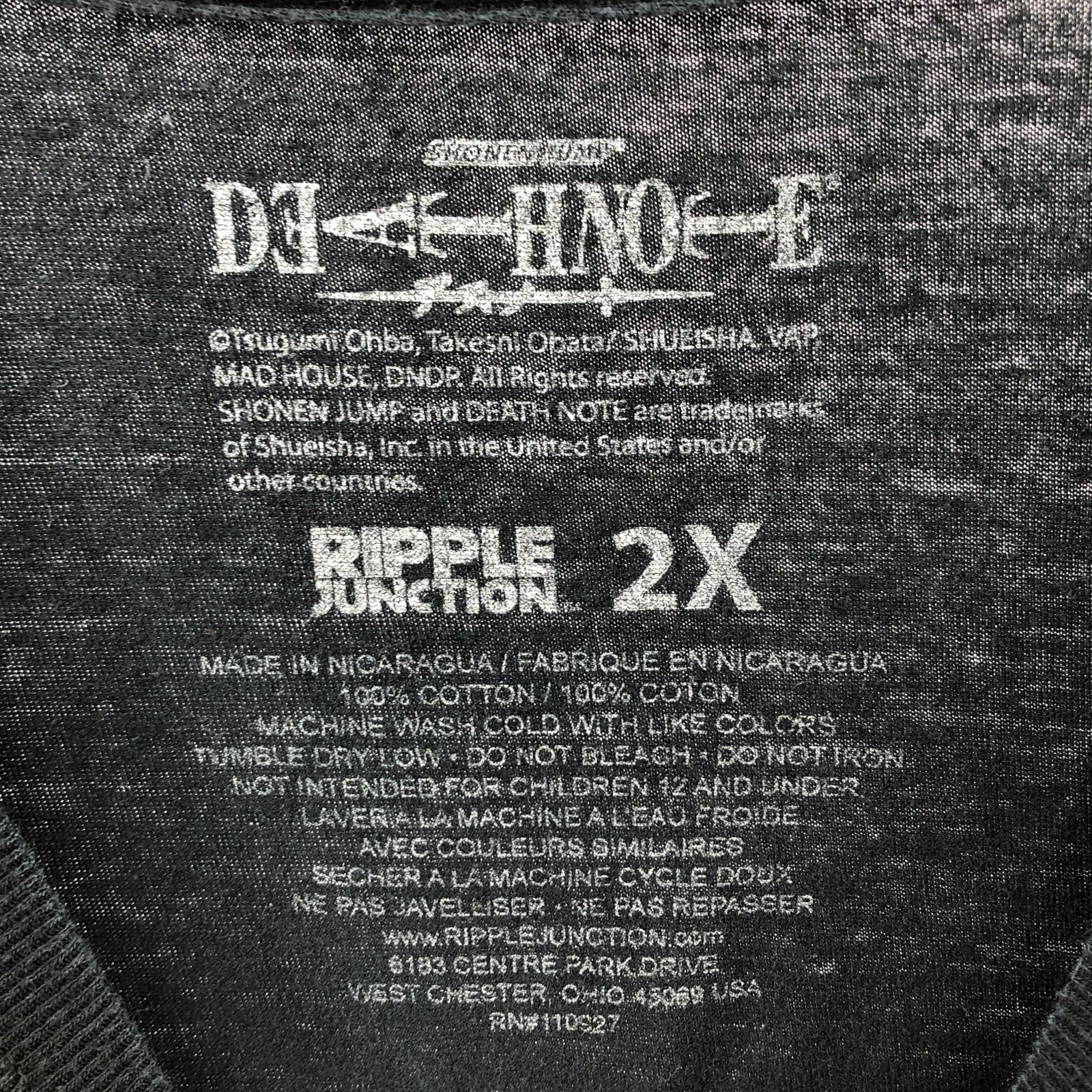 半袖Tシャツ デスノート (2XL) 黒 ブラック