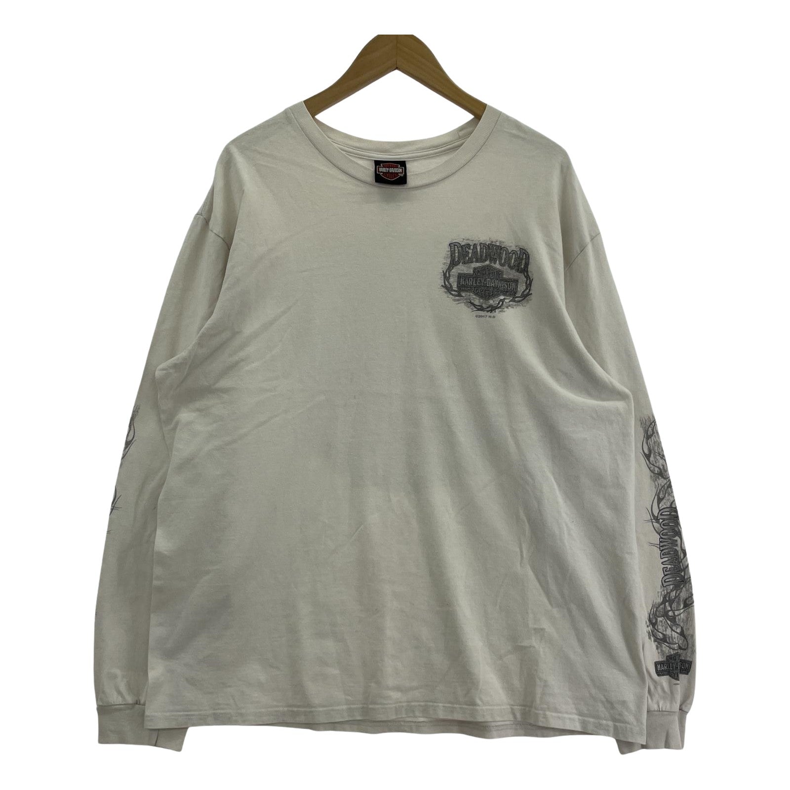 長袖Tシャツ フレイム XL 白 LL ホワイト