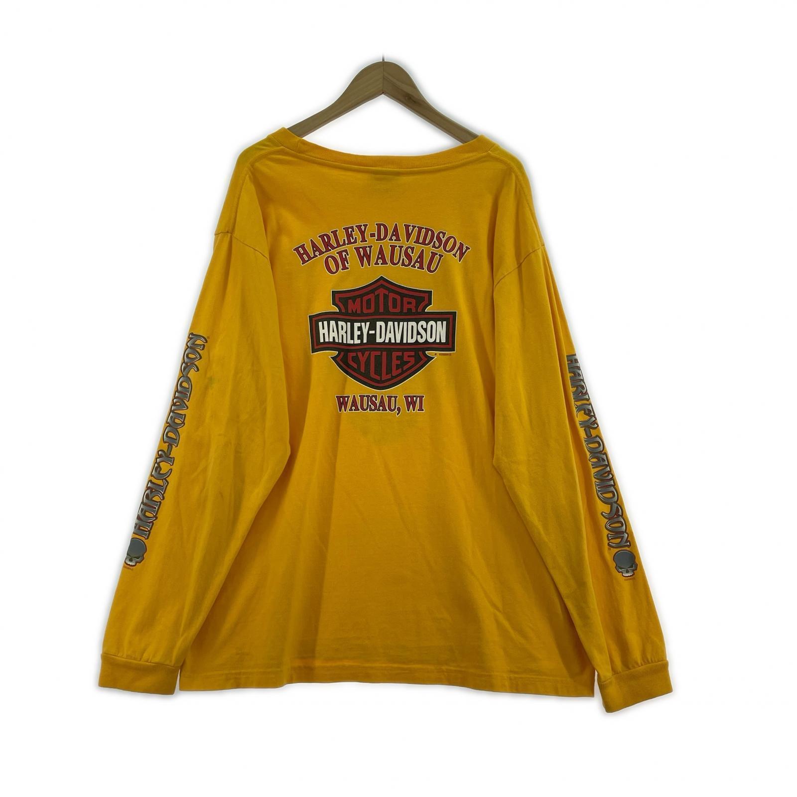 長袖Tシャツ 黄 XL スカル イエロー