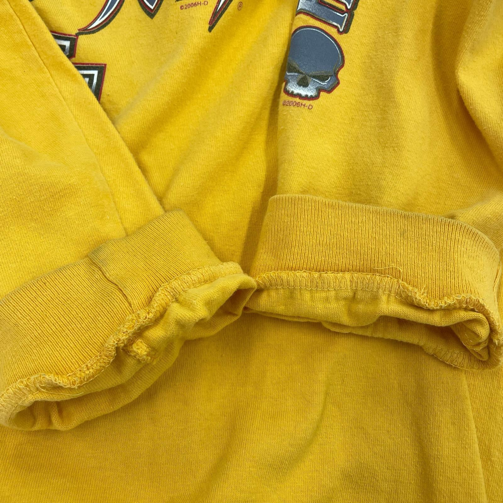 長袖Tシャツ 黄 XL スカル イエロー