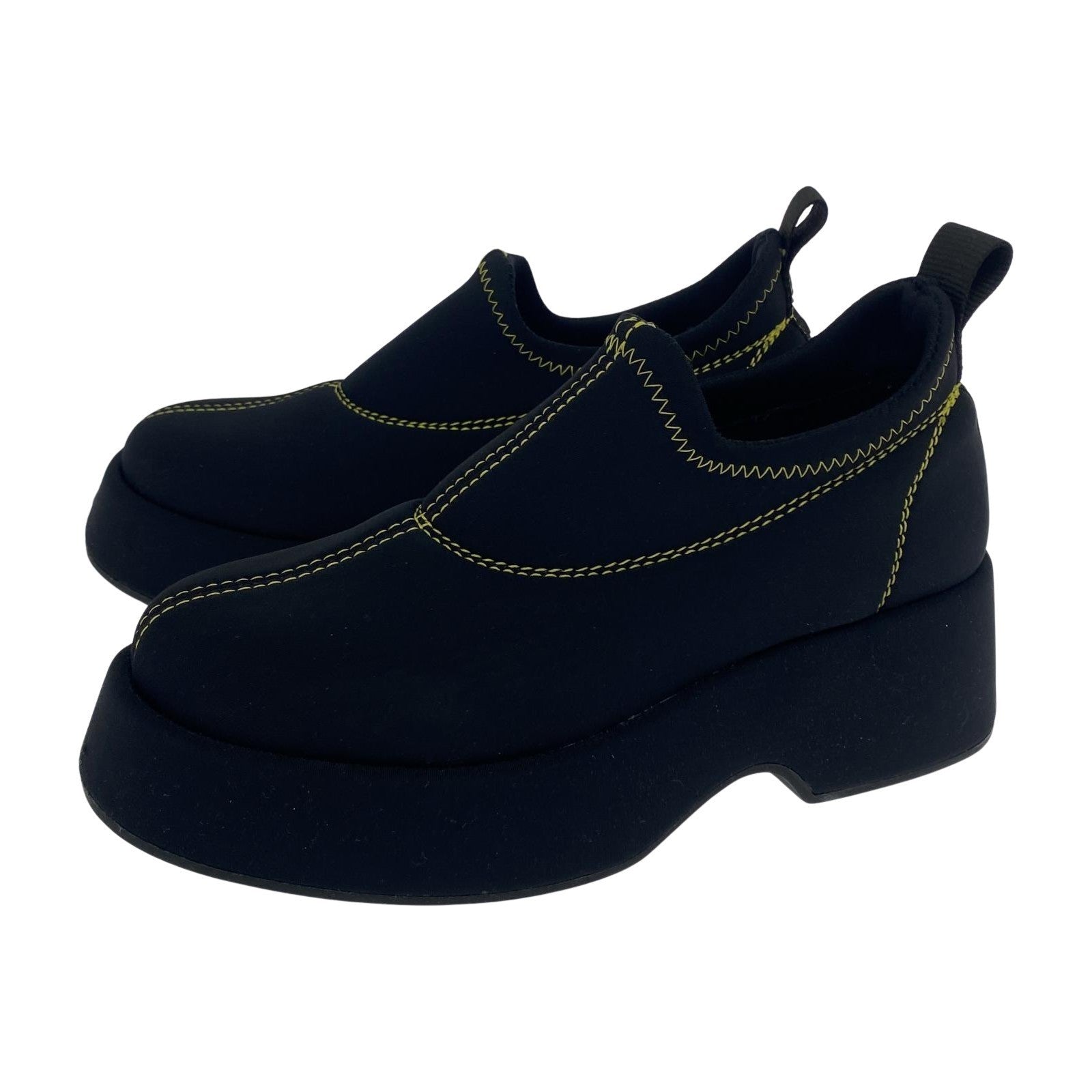 シューズ Retro Flatform Loafers S1948 36 黒 黄 36 ブラック