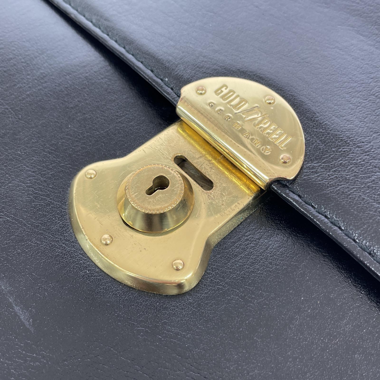 ブリーフケース GOLD PFEIL レザービジネスバッグ 黒 ブラック