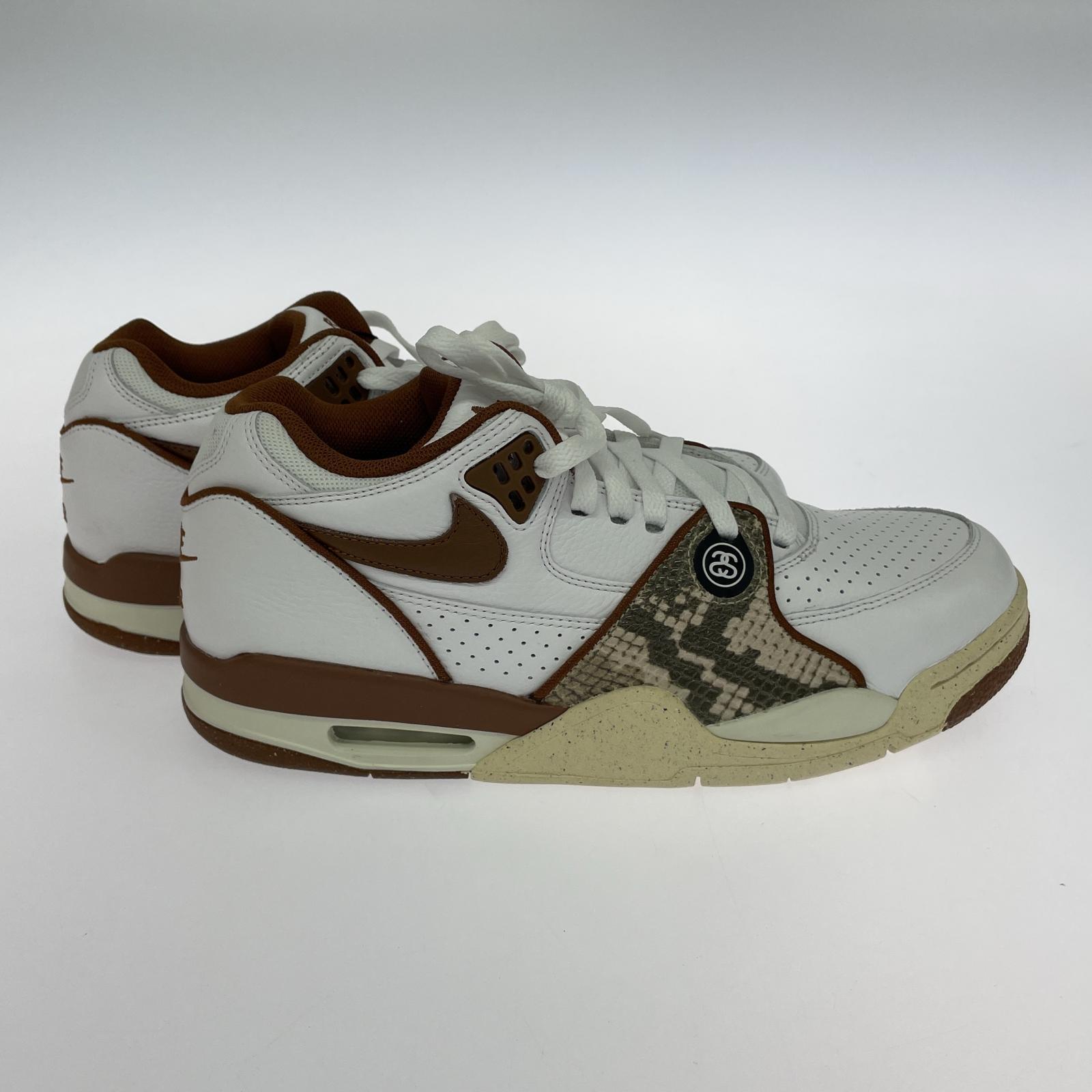 スニーカー NIKE×STUSSY AIR FLIGHT 89 LOW SP White and Pecan FD6475-100 (27.5) 27.5cm (US9 1/2 UK9 EU45)