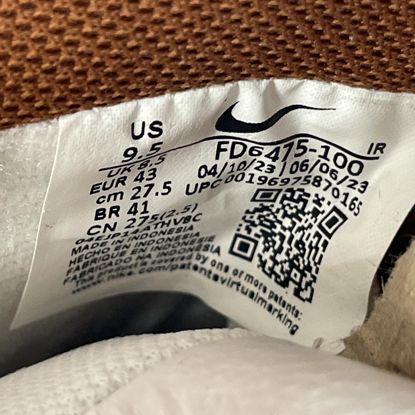 スニーカー NIKE×STUSSY AIR FLIGHT 89 LOW SP White and Pecan FD6475-100 (27.5) 27.5cm (US9 1/2 UK9 EU45)