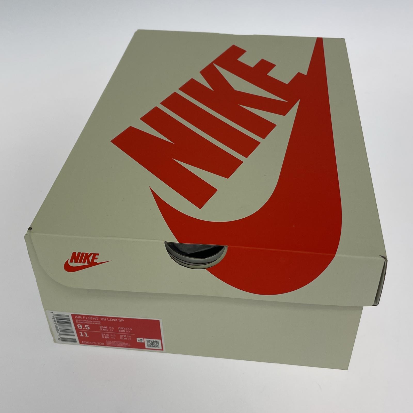 スニーカー NIKE×STUSSY AIR FLIGHT 89 LOW SP White and Pecan FD6475-100 (27.5) 27.5cm (US9 1/2 UK9 EU45)