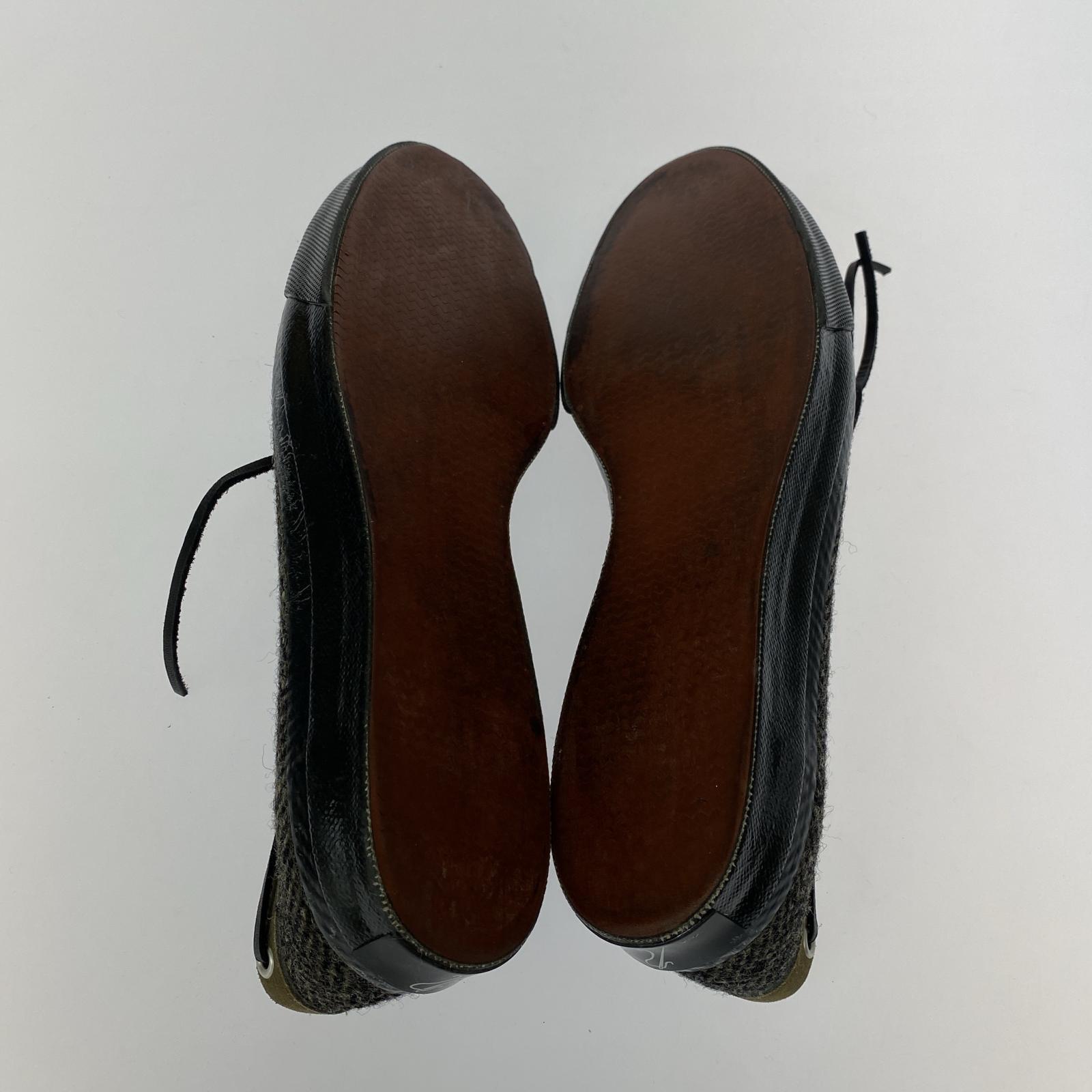 シューズ ×Harris Tweed デッキシューズ ブラック