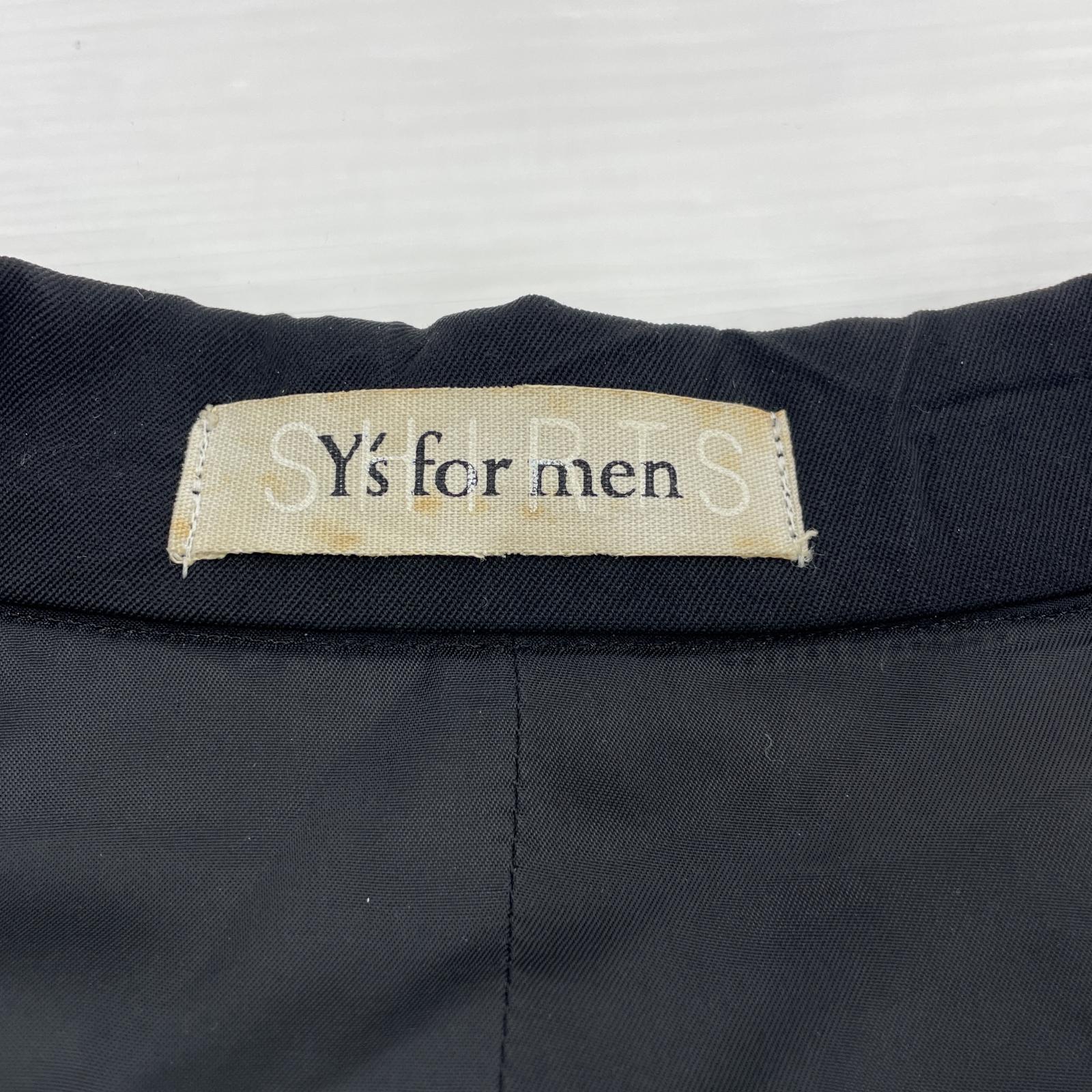 ジャケット Y’s for men シワギャバ ステンカラーコート L ブラック L ブラック