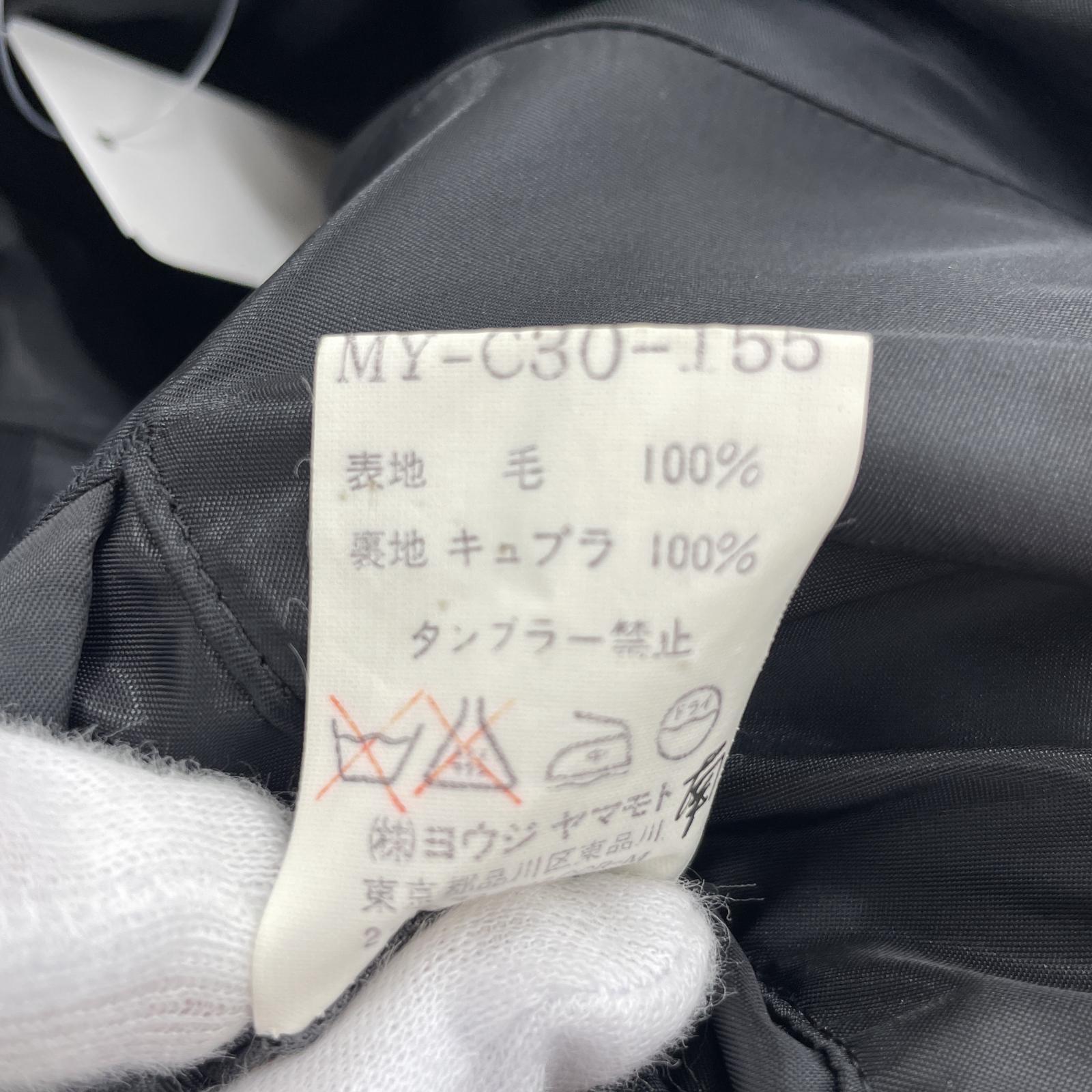 ジャケット Y’s for men シワギャバ ステンカラーコート L ブラック L ブラック