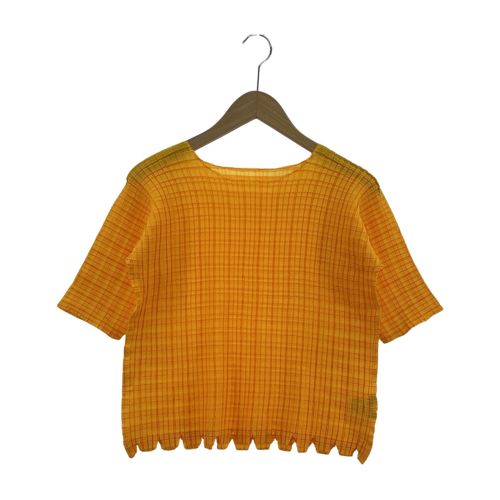 半袖Tシャツ プリーツ 裾ジグザグ 黄色 2 イエロー
