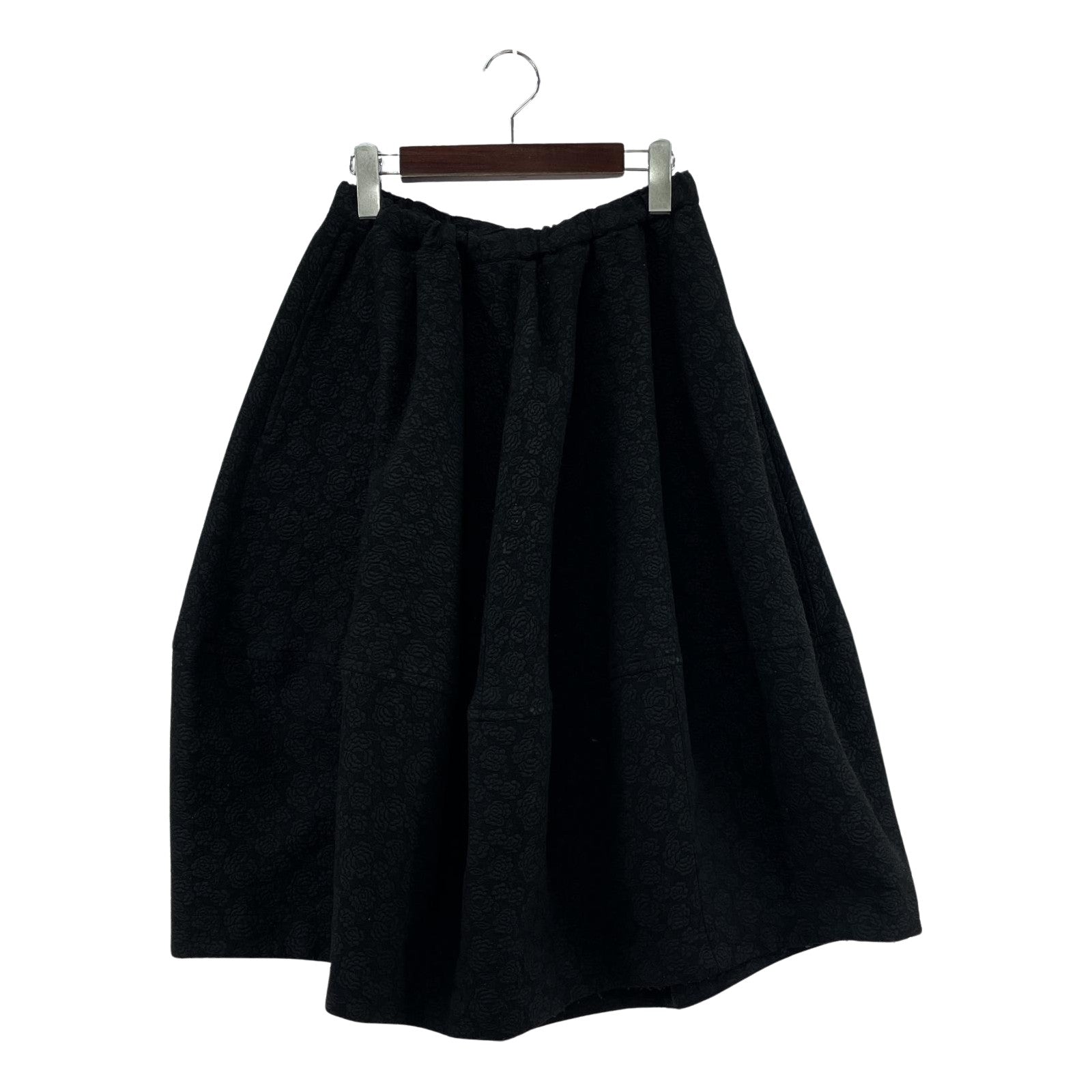 ロングスカート BLACK COMME des GARCONS 総柄ロングスカート 黒 XXS ブラック