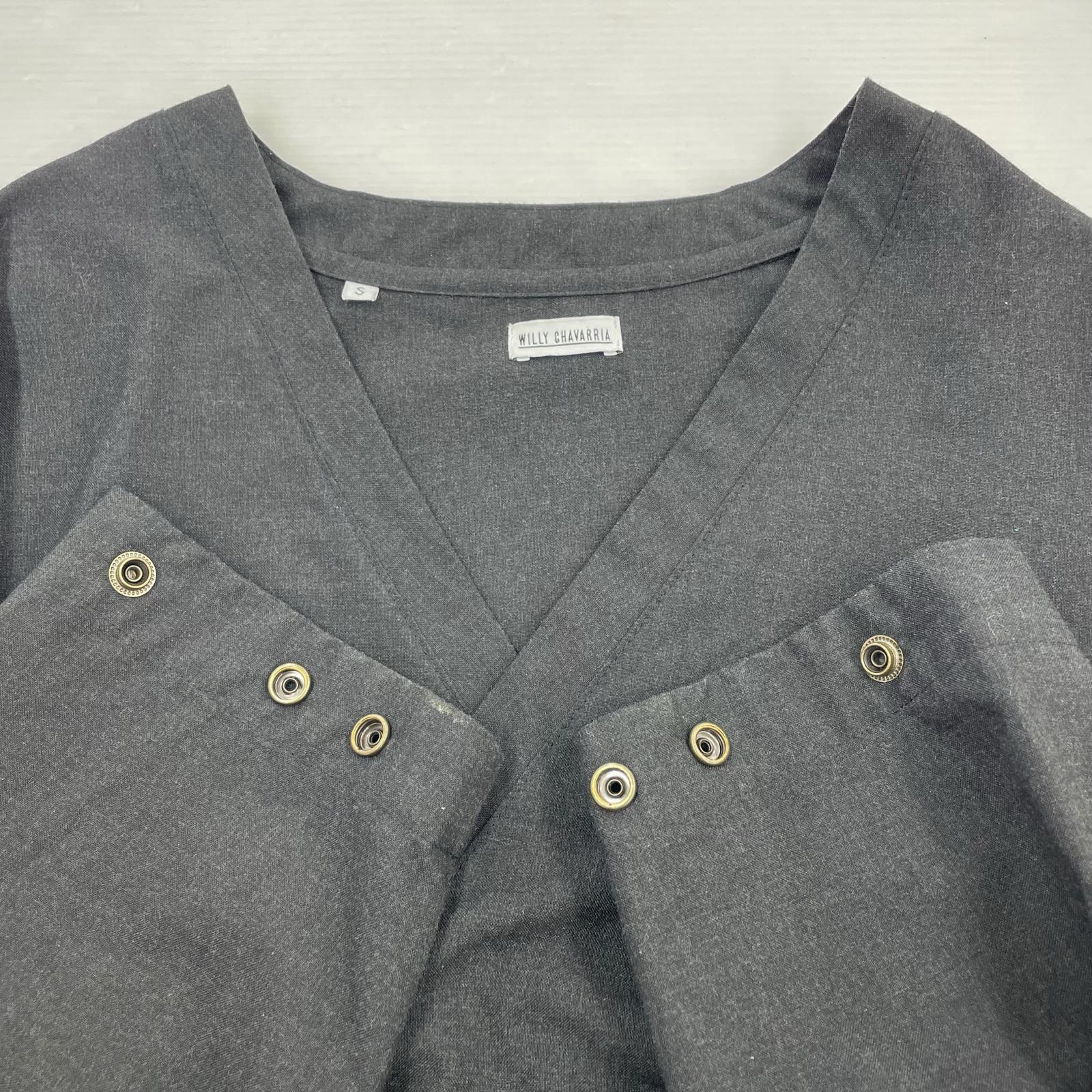 長袖Tシャツ WILLYCHAVARRIA KANGAROO V-NECK プルオーバー S ブラック