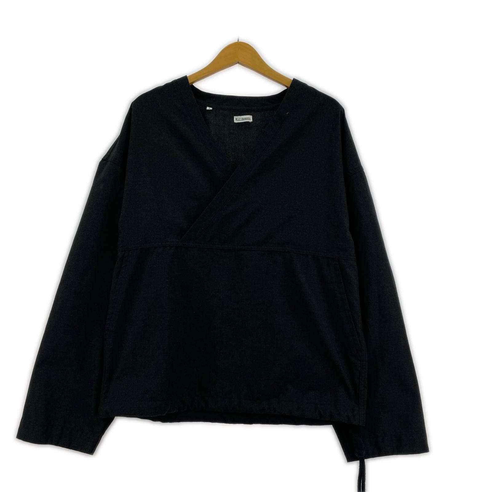 長袖Tシャツ WILLYCHAVARRIA KANGAROO V-NECK プルオーバー S ブラック