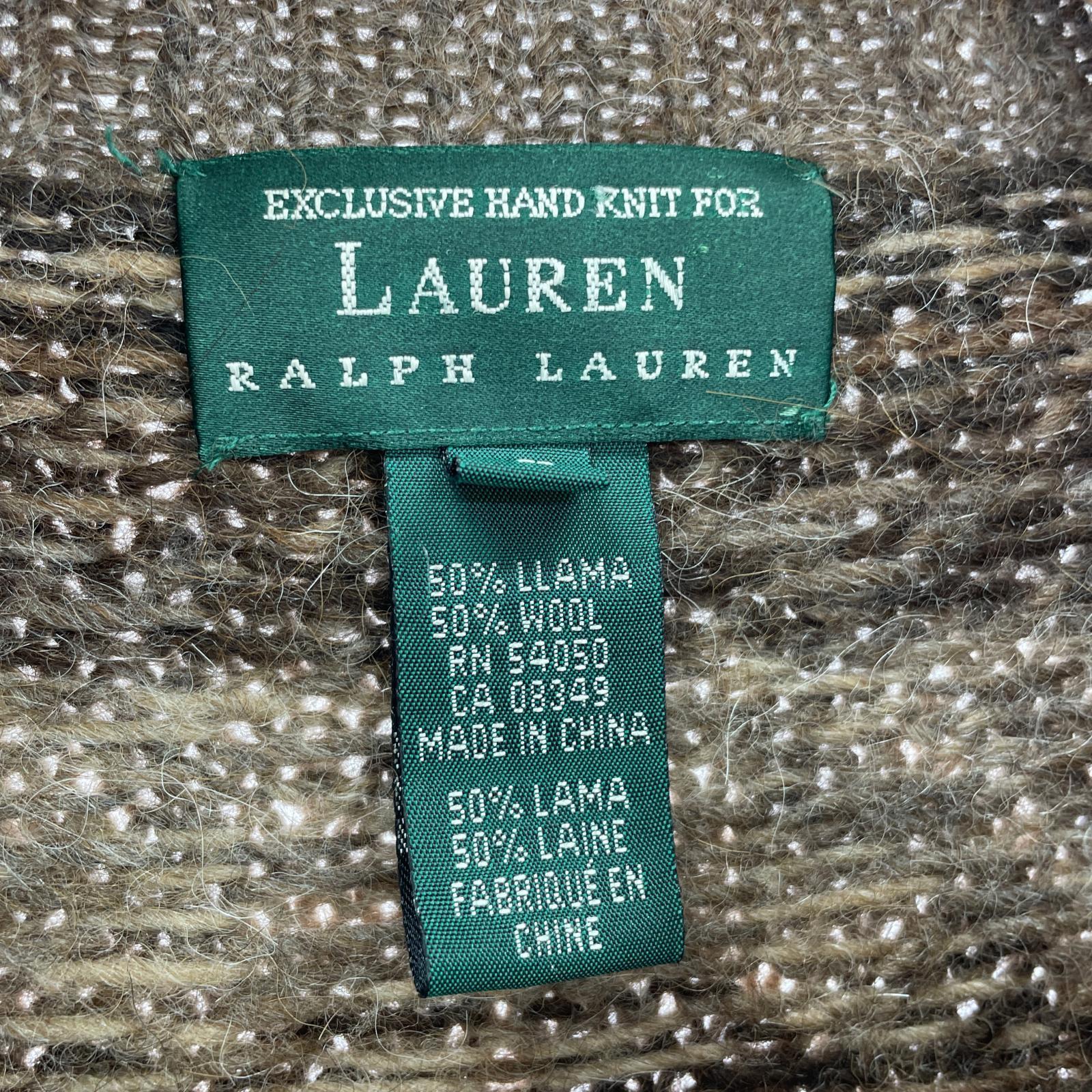 カーディガン POLO RALPH LAUREN LAUREN ノルディック柄 ジップニット L L ブラウン