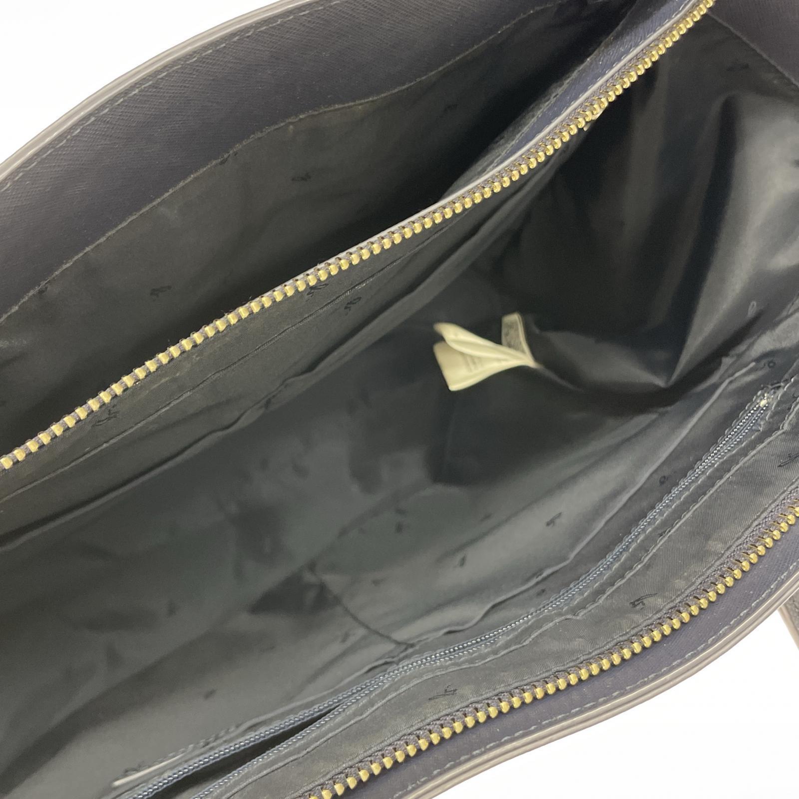 ハンドバッグ 牛床革 紺