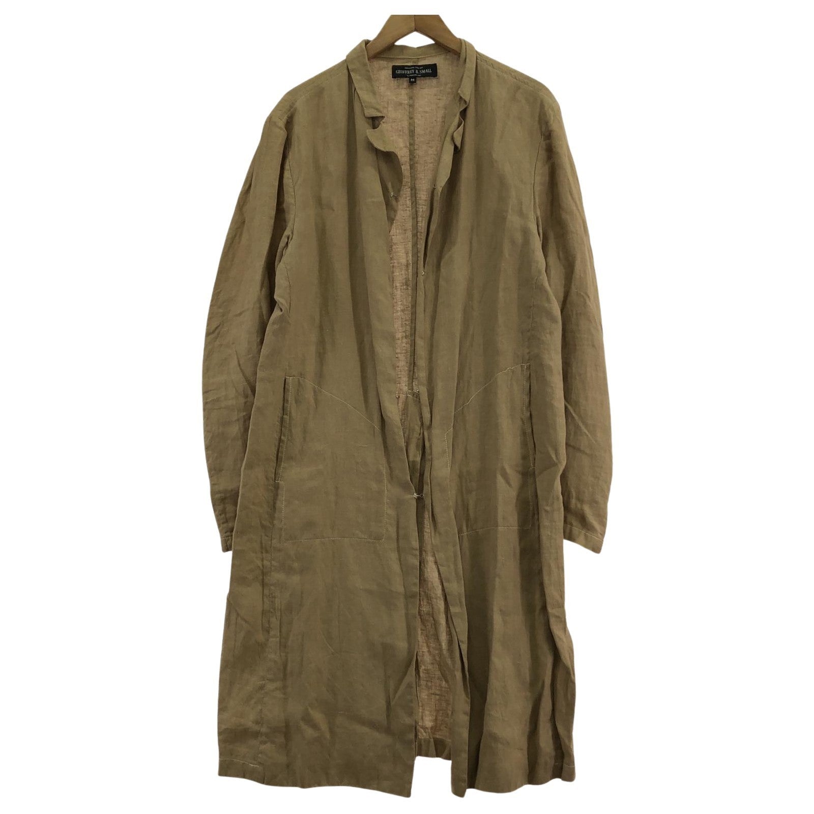 ジャケット GEOFFREY B SMALL リネン ロングコート M M ベージュ