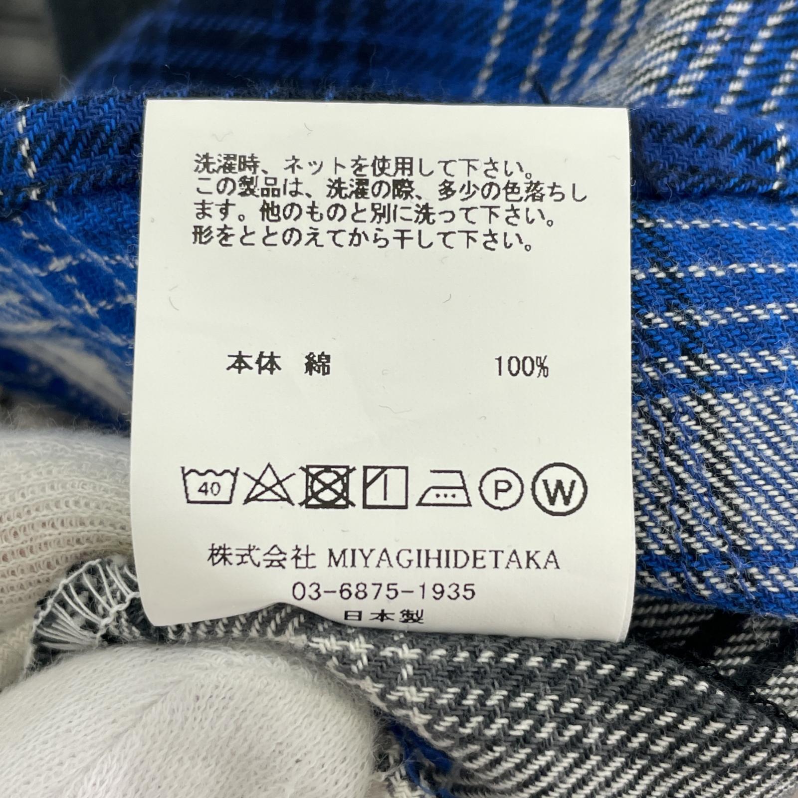 長袖シャツ Rafu ドッキングウエスタンシャツ M ブルー×ブラック M