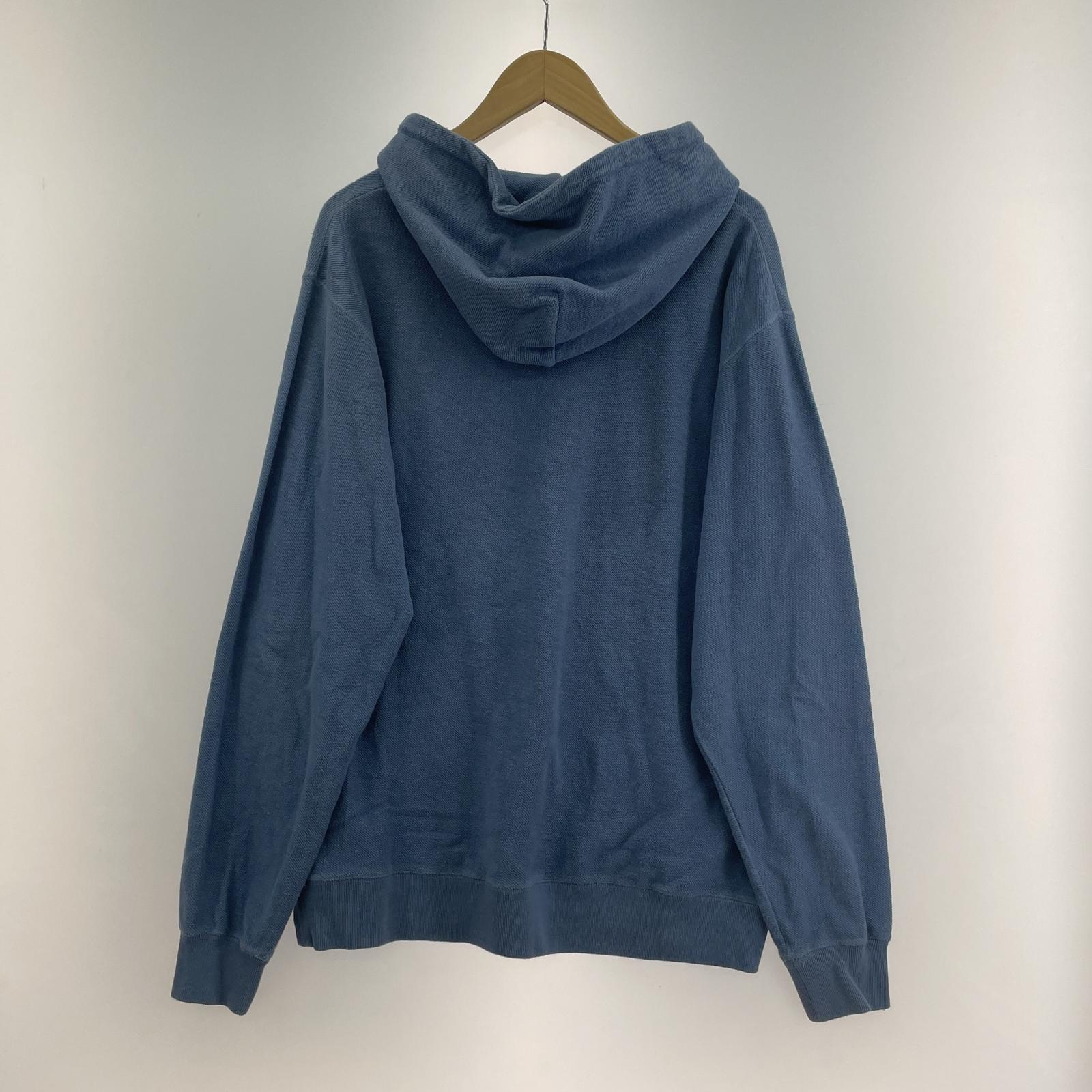 パーカー 裏返し ロゴ刺繍 青(L) L ブルー
