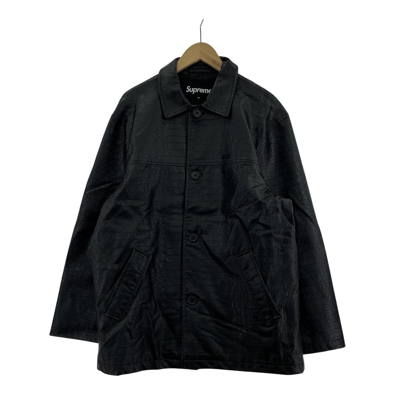 ジャケット 22SS/FOUX CROC COAT M ブラック