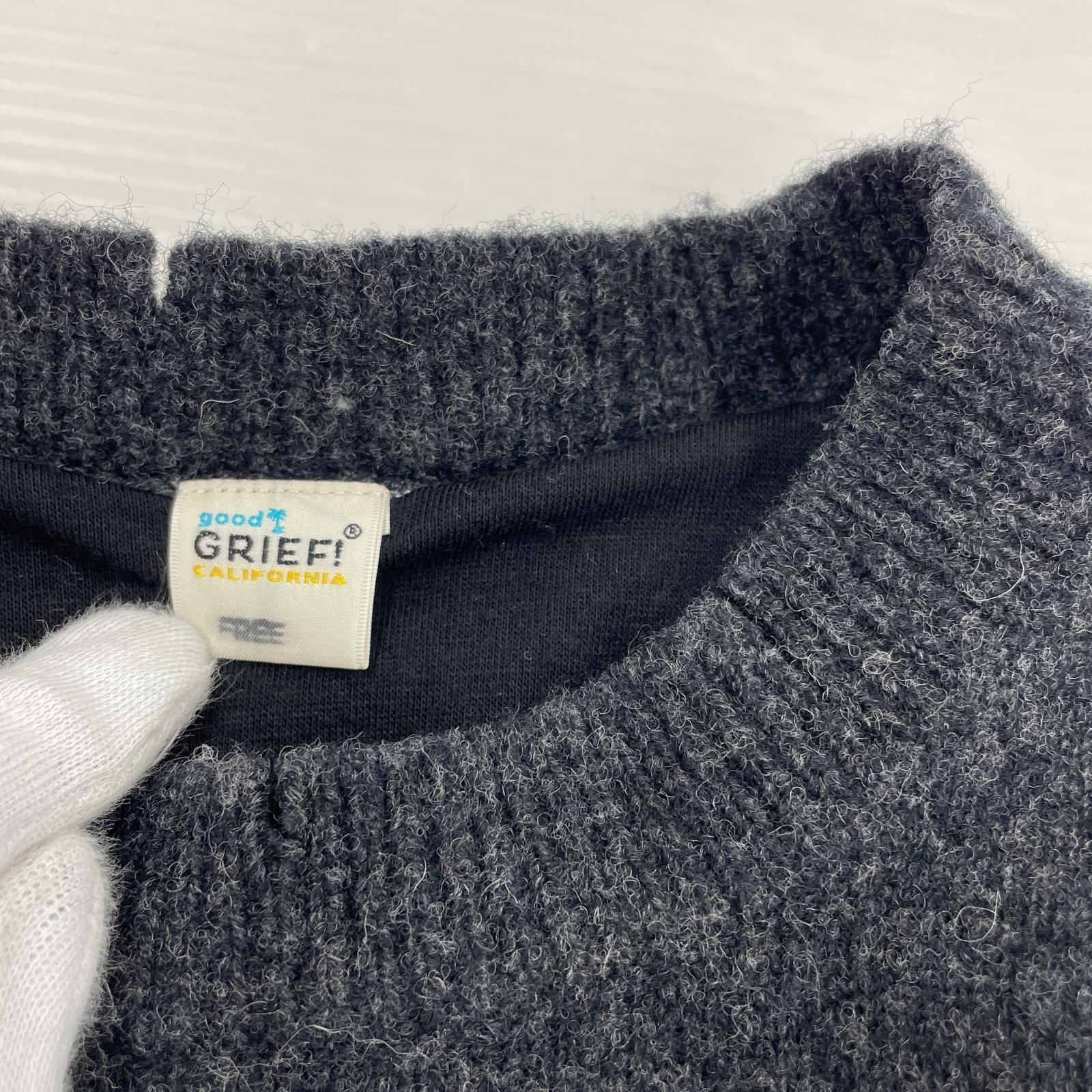 ニット good GRIEF! ダメージ ウールニットセーター 黒 (F) ブラック