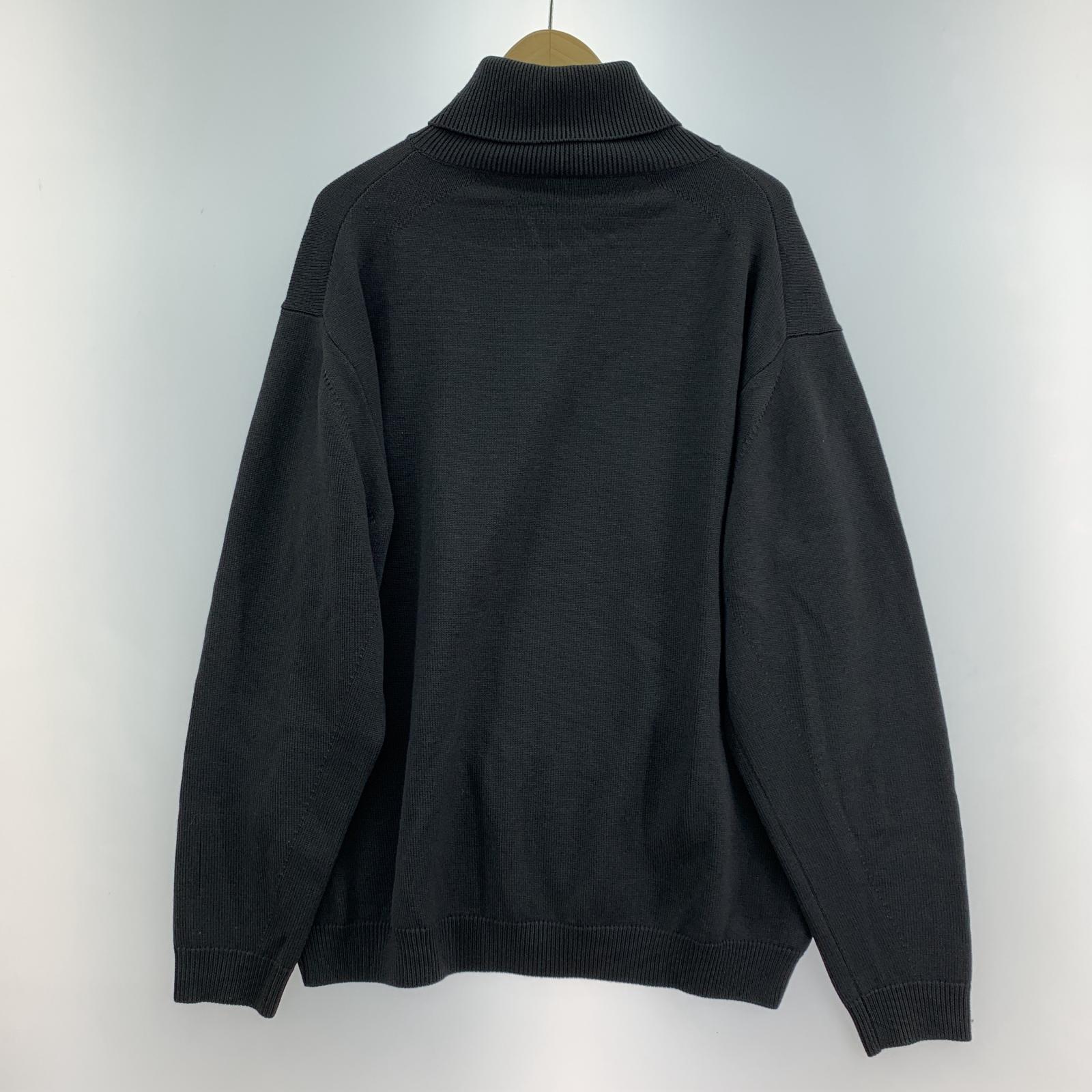 ニット H WOOL 9GAUGE TURTLE NECK KNIT L ブラック