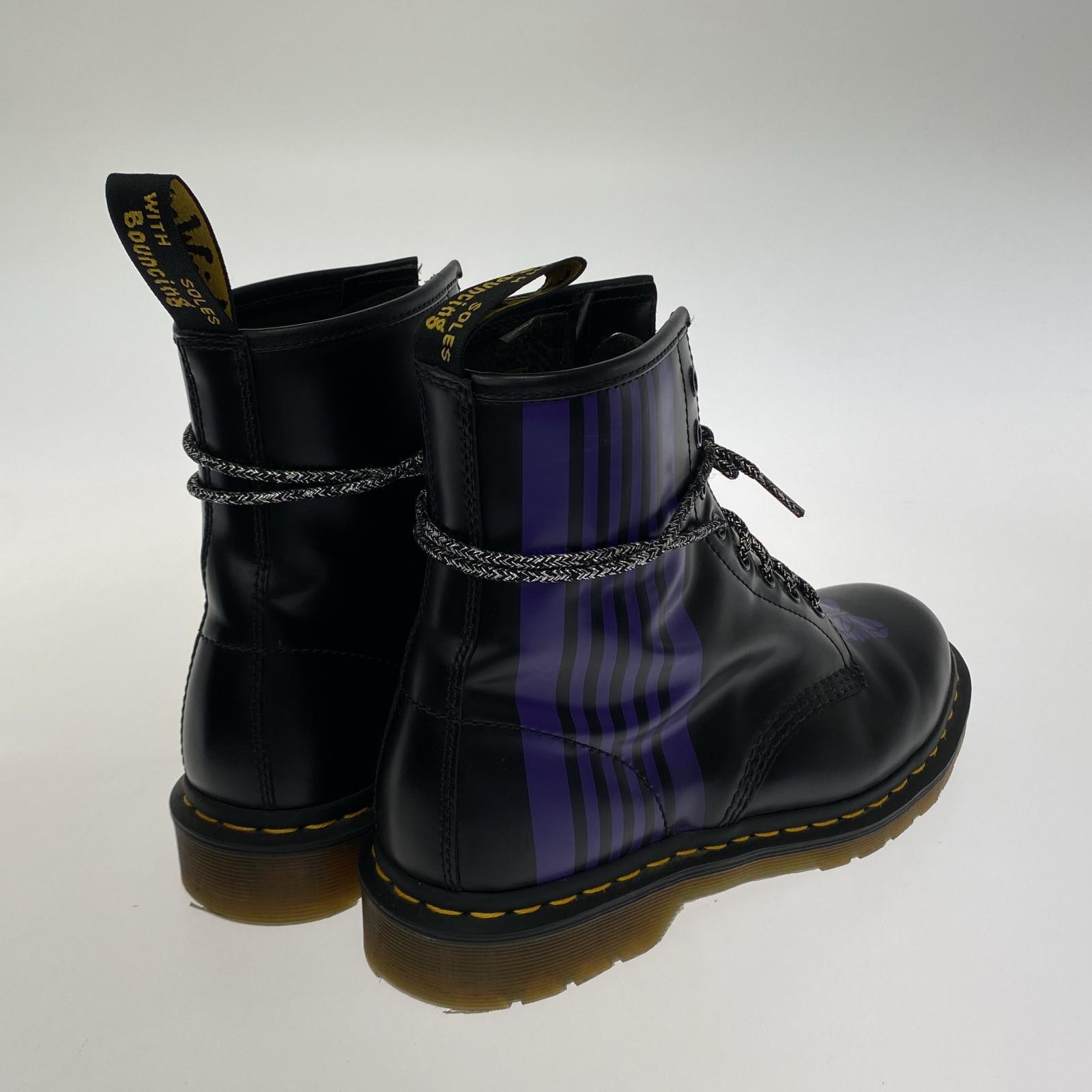 ブーツ NEEDLES STRIPE 8 EYE BOOT UK9 26.5cm (US8 1/2 UK8 EU43) ブラック