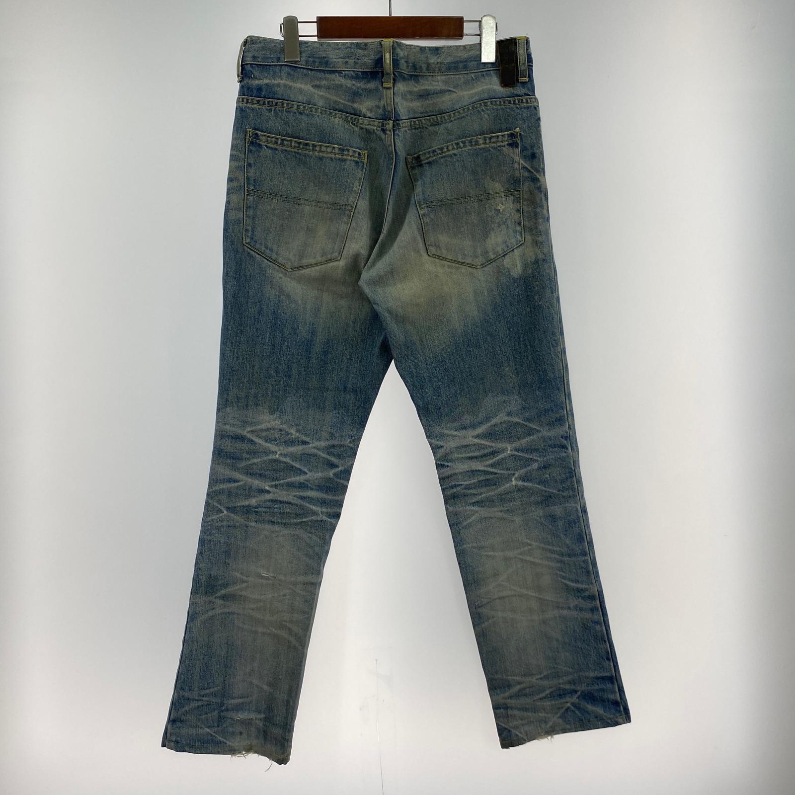 デニムパンツ 裏レオパード デニム 青 M ブルー