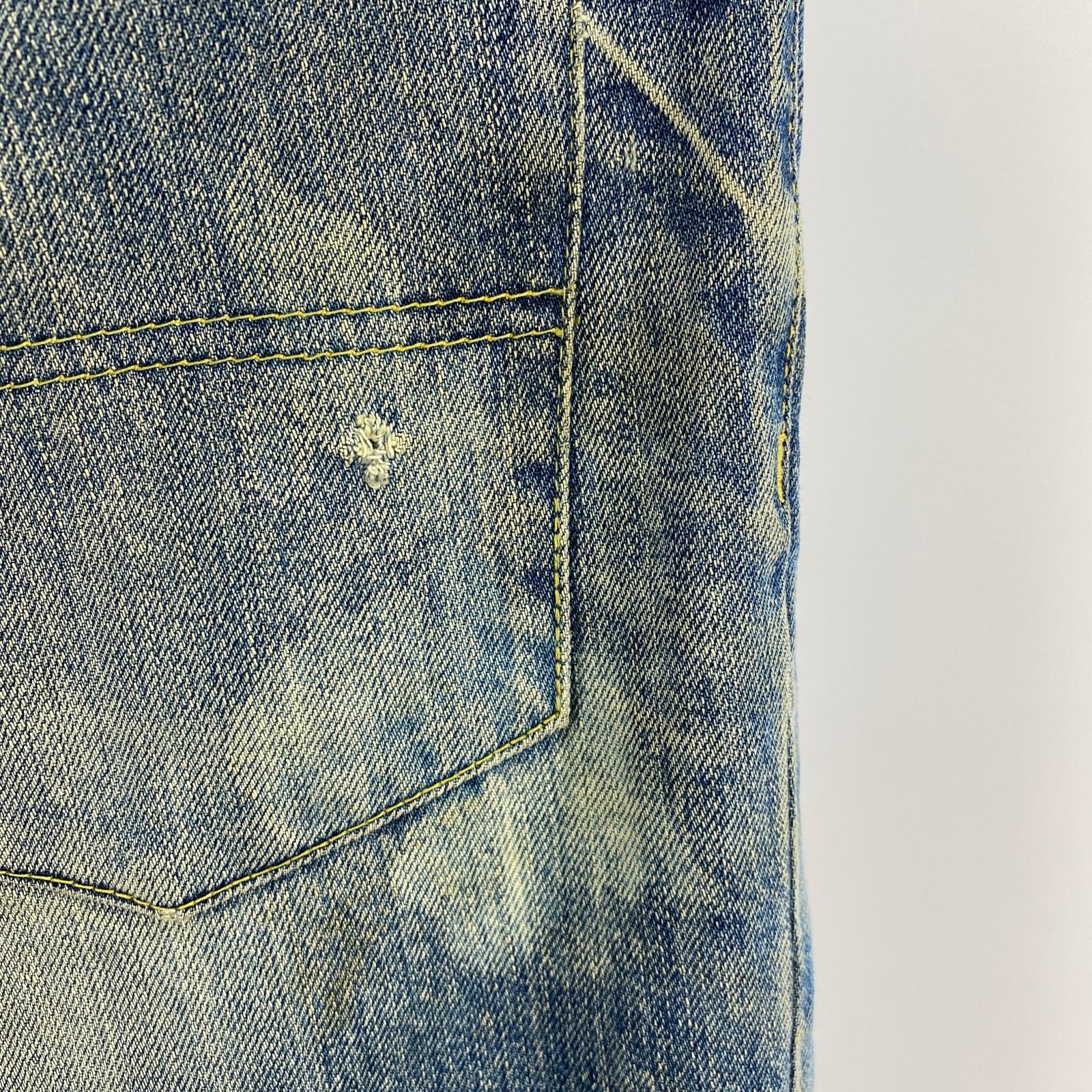 デニムパンツ 裏レオパード デニム 青 M ブルー