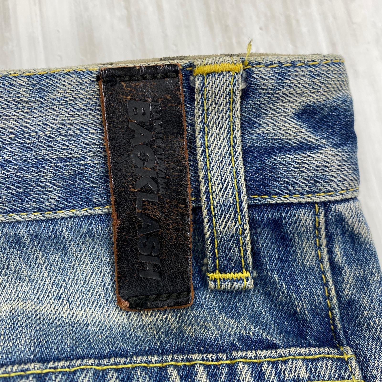 デニムパンツ 裏レオパード デニム 青 M ブルー