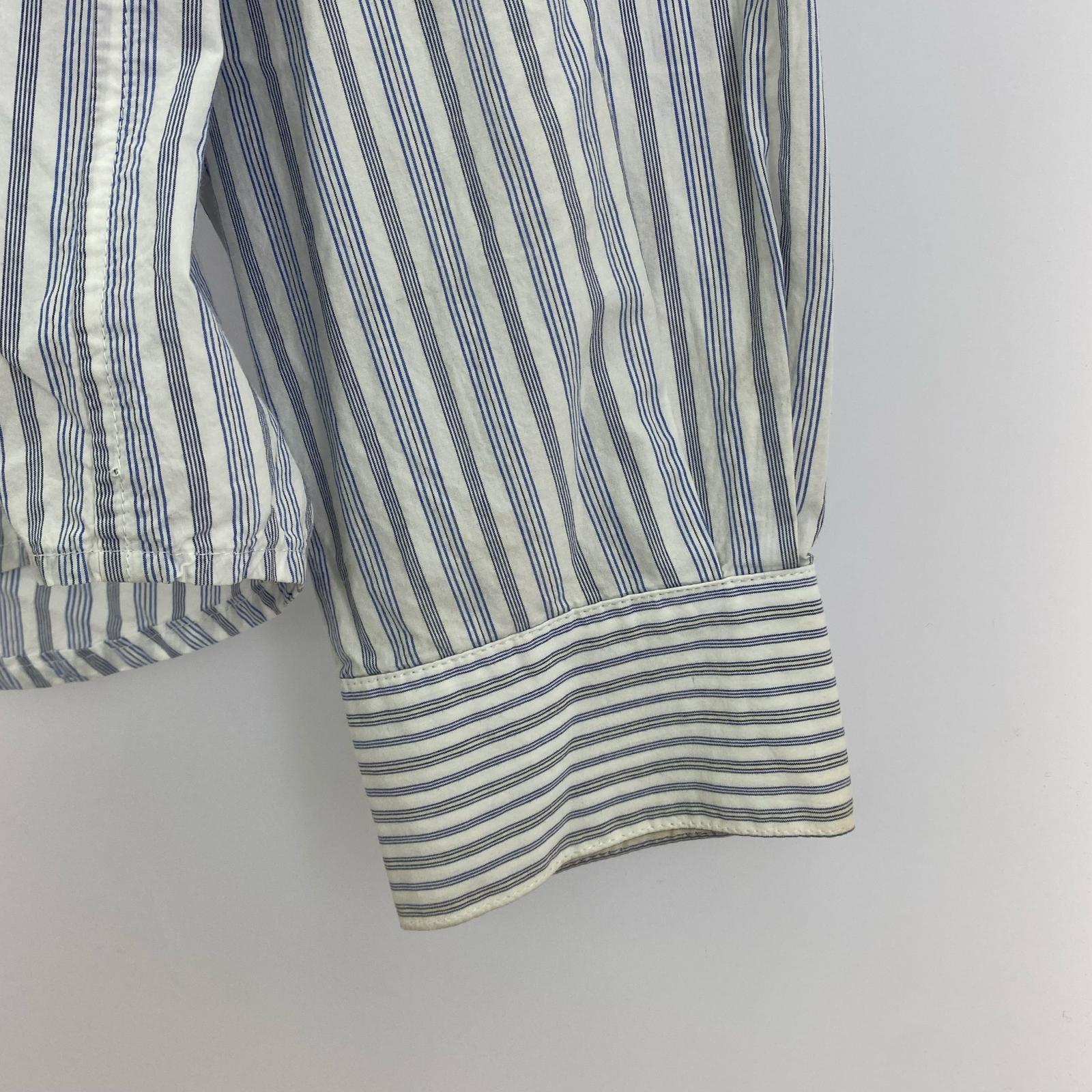 長袖Tシャツ 77CIRCA 再構築 ストライプシャツ ブルー