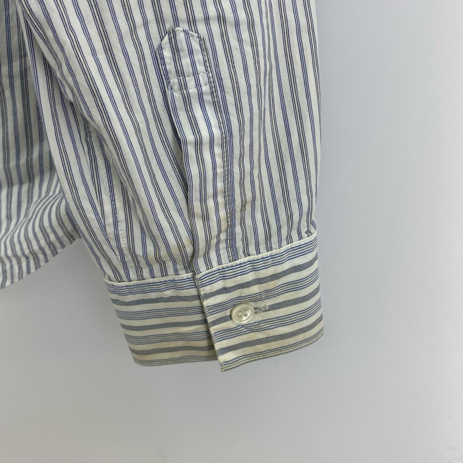 長袖Tシャツ 77CIRCA 再構築 ストライプシャツ ブルー