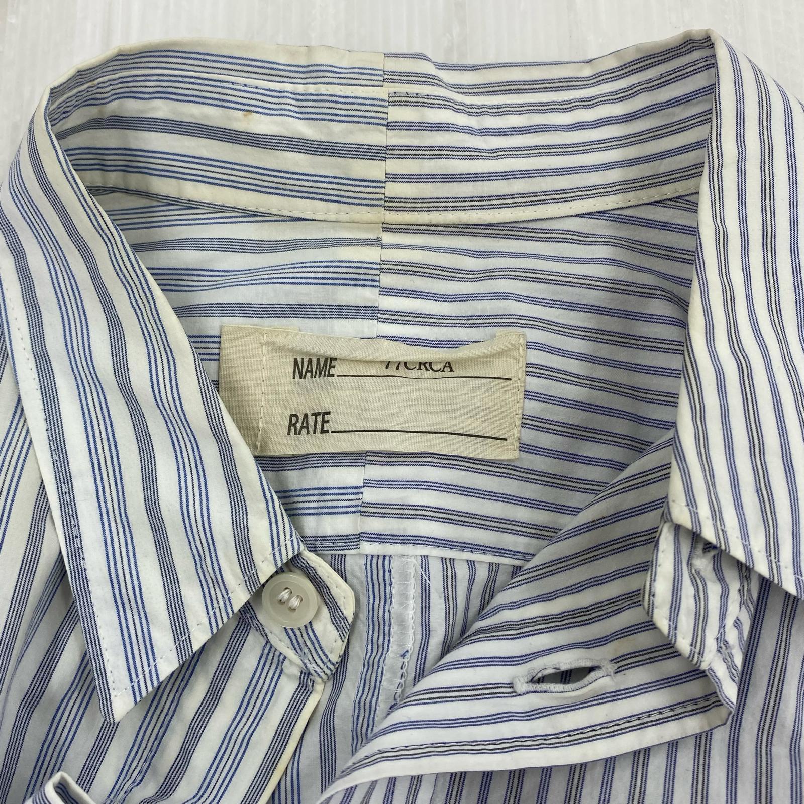 長袖Tシャツ 77CIRCA 再構築 ストライプシャツ ブルー