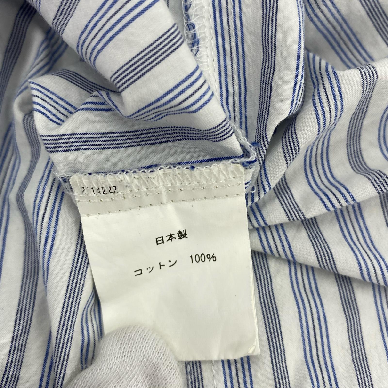 長袖Tシャツ 77CIRCA 再構築 ストライプシャツ ブルー