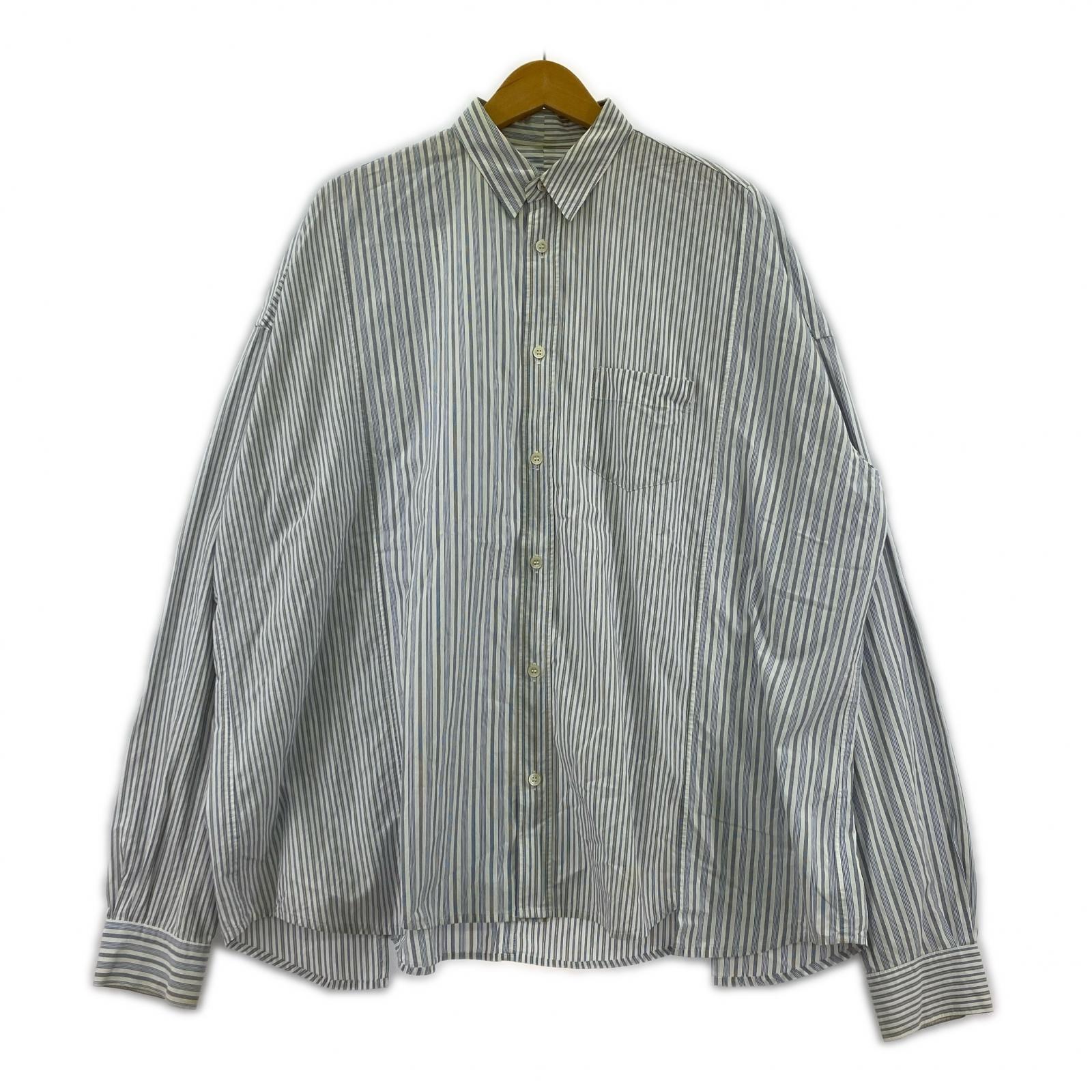 長袖Tシャツ 77CIRCA 再構築 ストライプシャツ ブルー