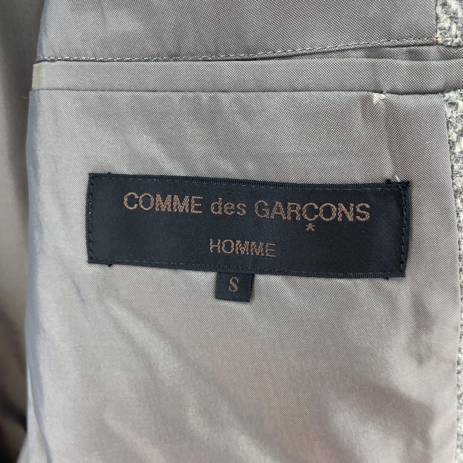 テーラードジャケット COMME des GARCONS HOMME 80s ウッドボタン ツイード アジャスター付3Bジャケット S グレー S グレー
