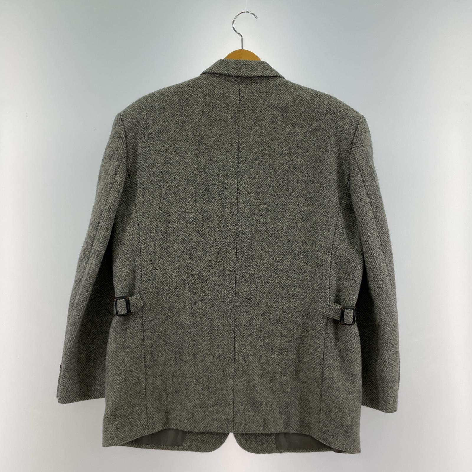 テーラードジャケット COMME des GARCONS HOMME 80s ウッドボタン ツイード アジャスター付3Bジャケット S グレー S グレー