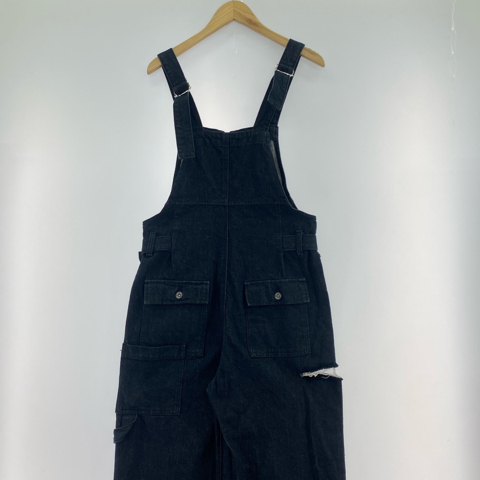 サロペット ダメージ加工オーバーオール M